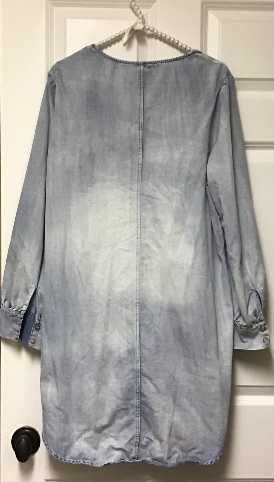 Cupshe 100% Cotton L Chambray VNeck Soft Shirt dress (BIN AH)