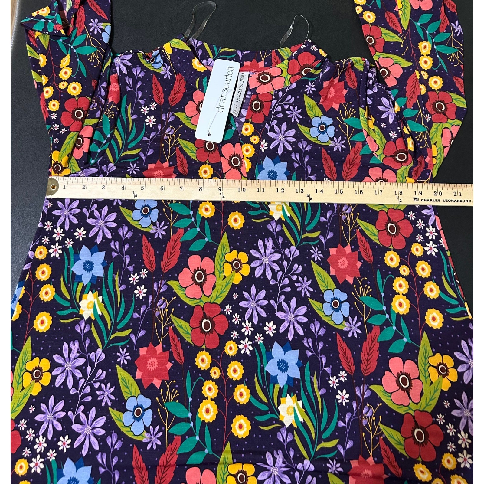 Dear Scarlett Blouse Women S Purple Floral Lizzy Top NEW Garden Party Artsy Chic