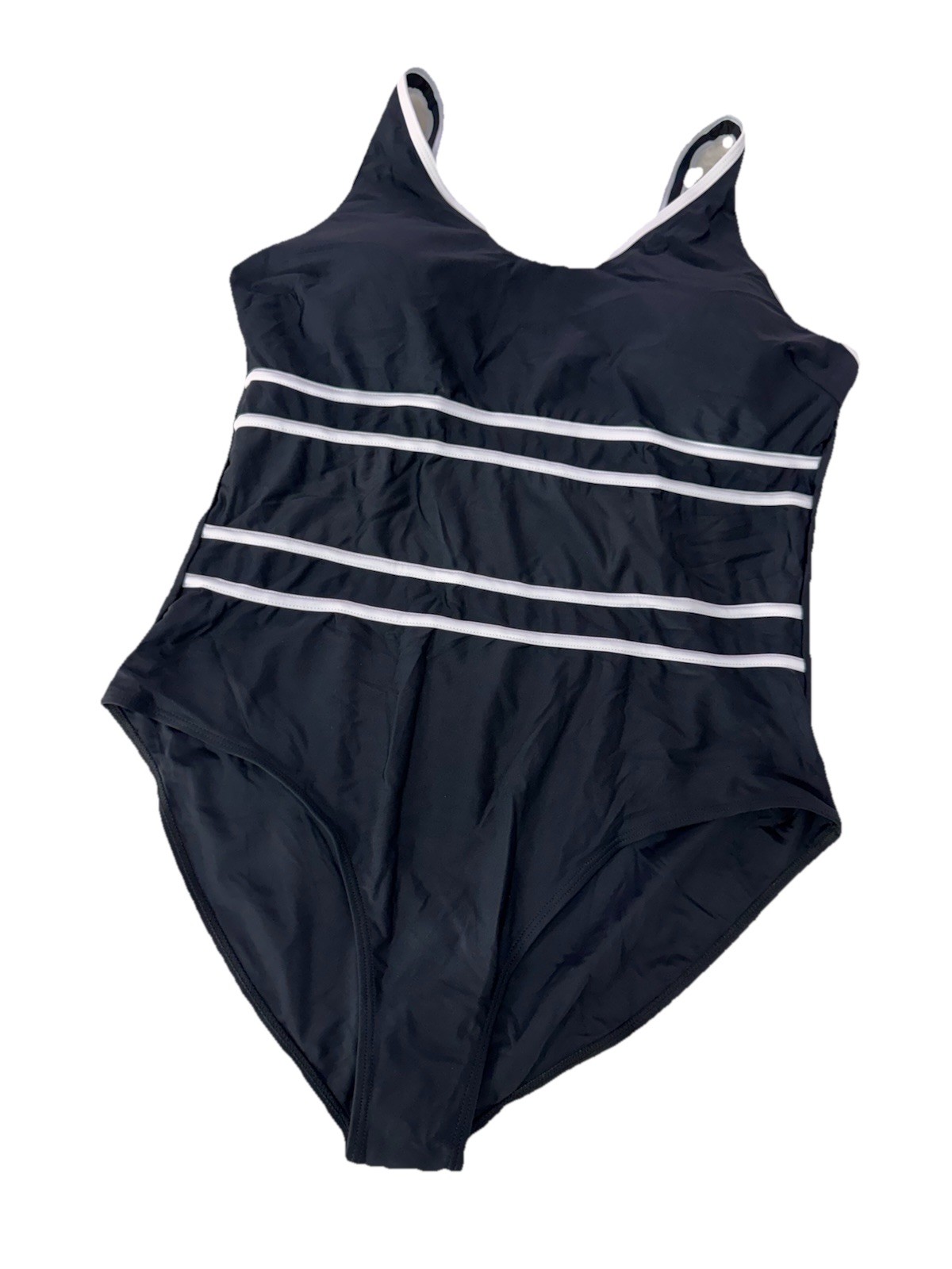 Black One Piece Swimming Suit Womens Size XXL Casual New Padded Stretch
