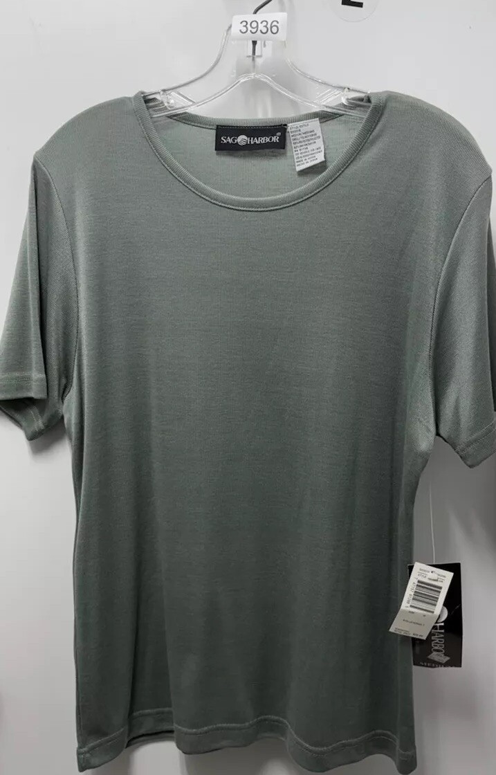 Sag Harbor Green Basic Tee Size M NWT