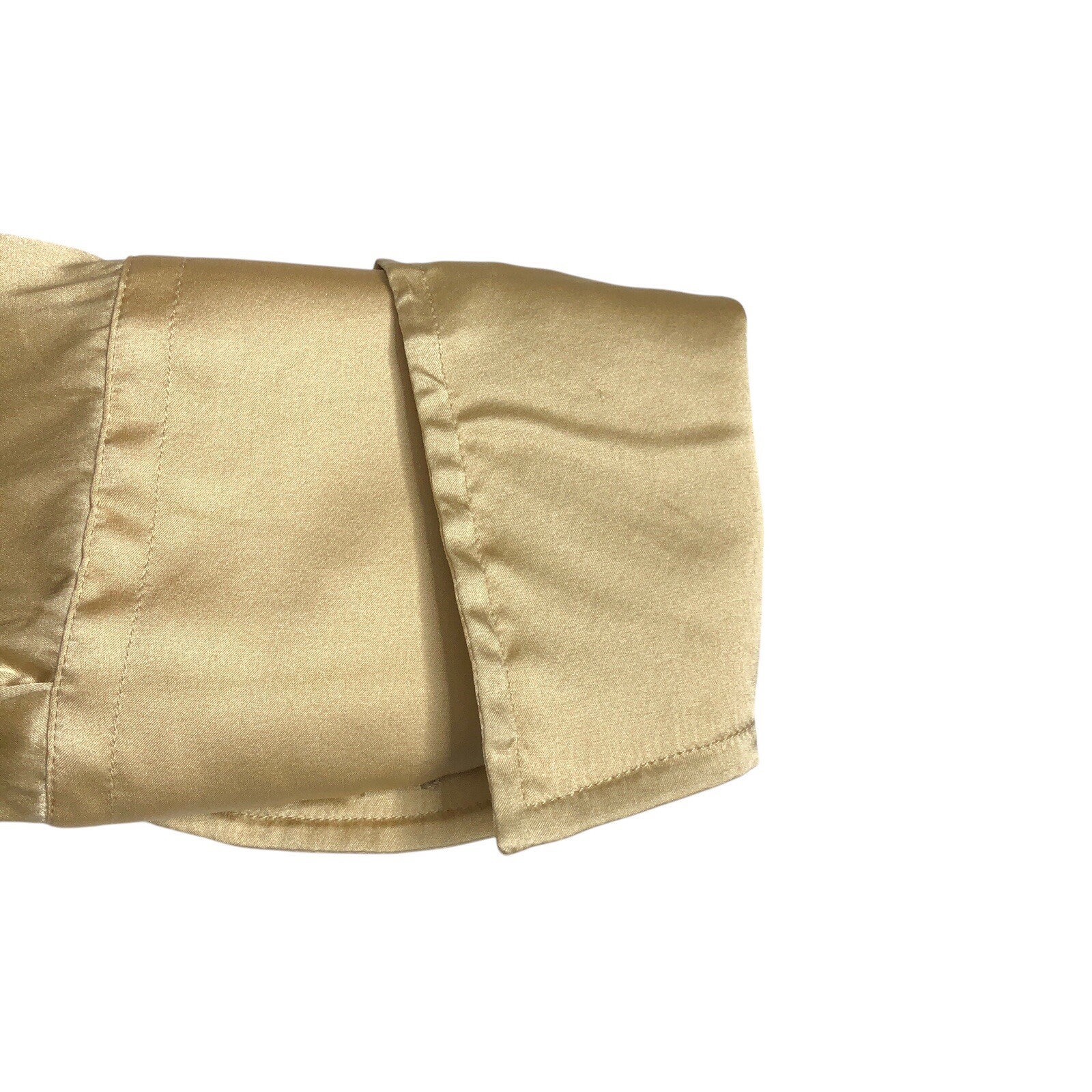 Farinaz Taghavi Silk Blouse Women 6 Gold Button Up Stretch Flip Cuff Career Chic