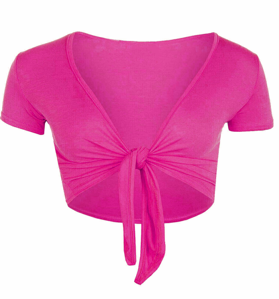 WOMEN TIE KNOT SHRUG TIE FRONT CROPPED BOLERO SHORT SLEEVE CARDIGAN PLUS SIZE