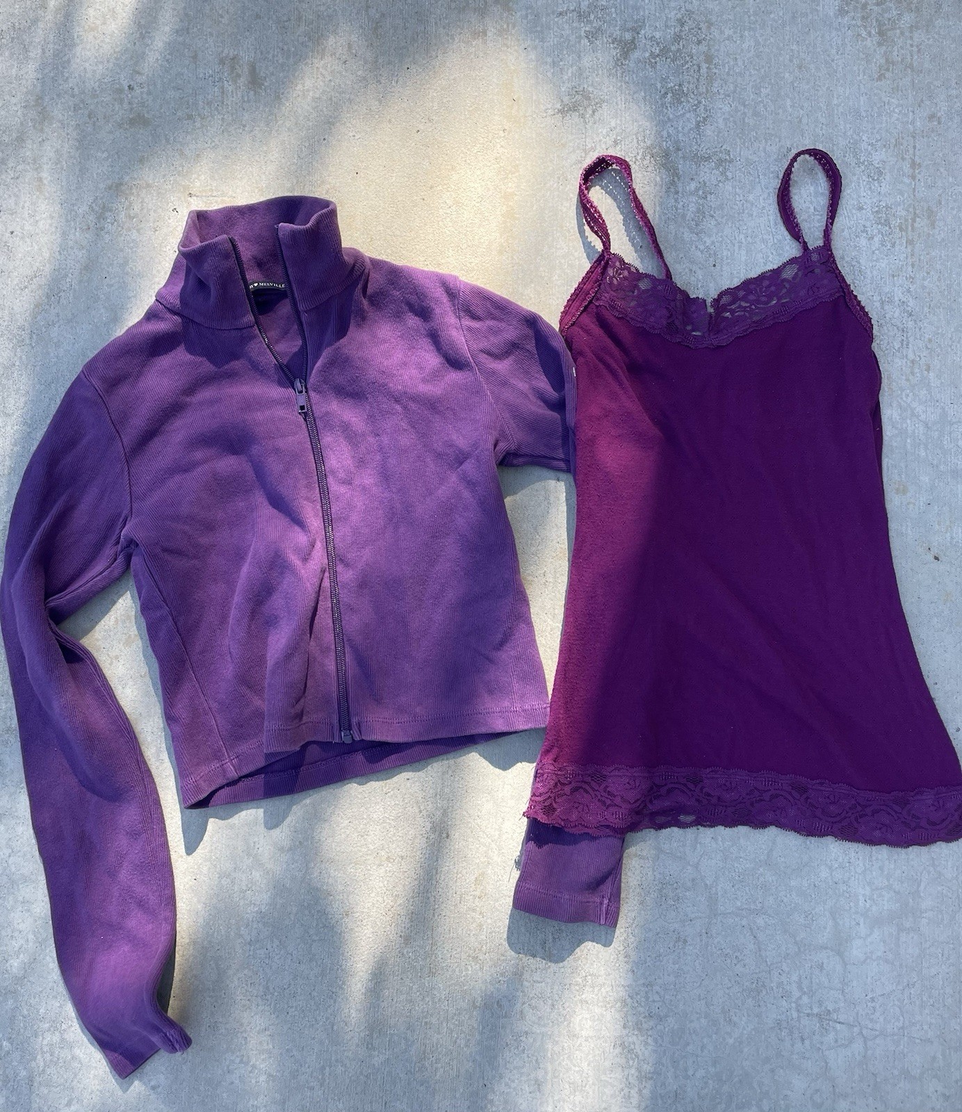 Women’s Brandy Melville Zip up & Tank Top 2 Piece Purple Bundle XS