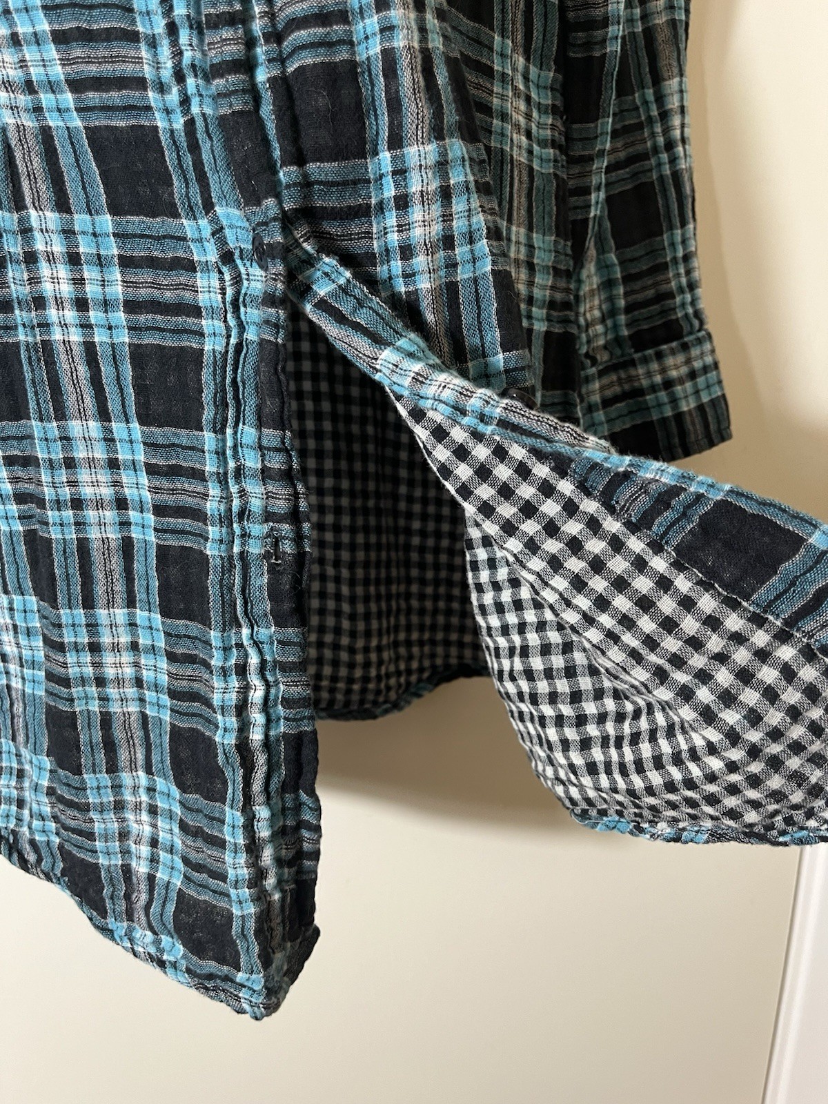 JAK by Anthropologie SZ S Button up Collared Cotton Gauze Long Sleeve U.S.A