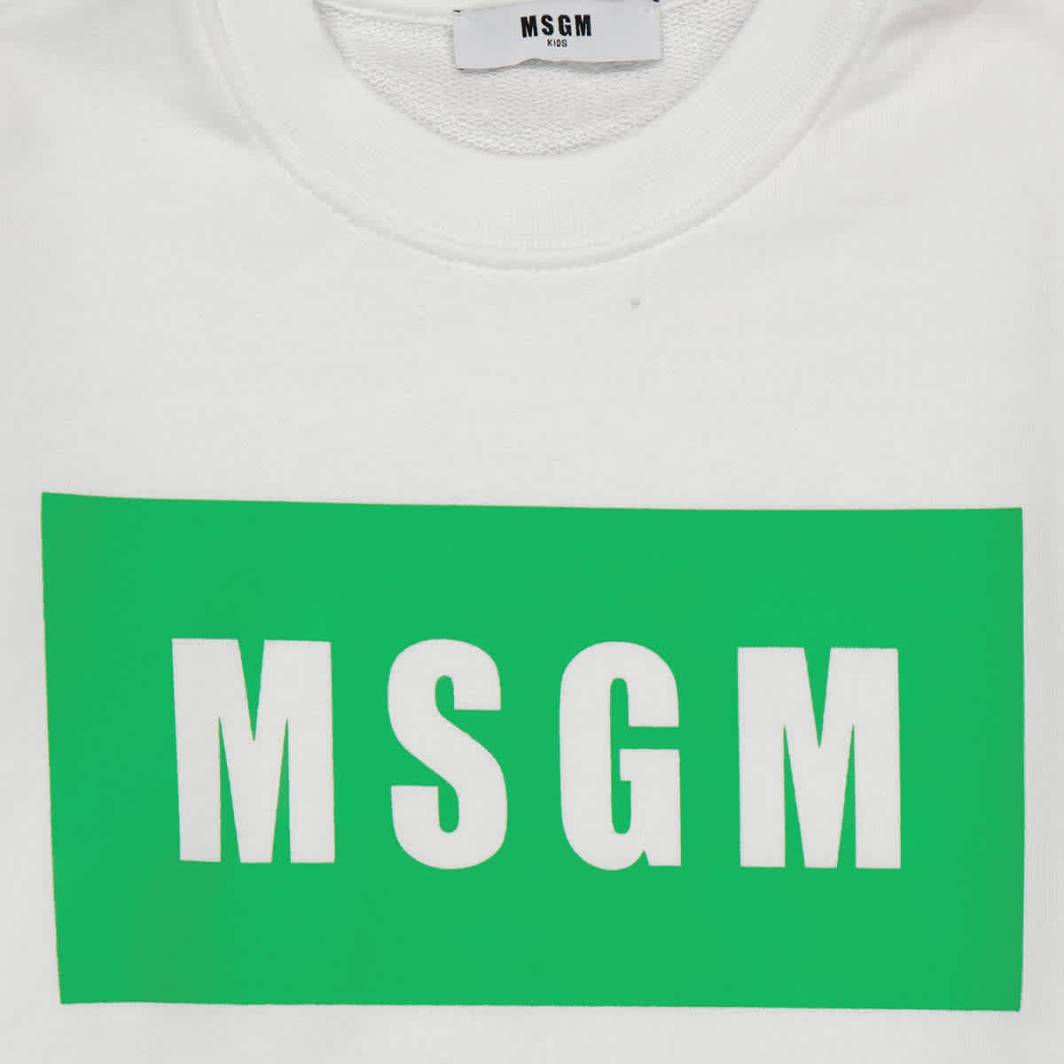 MSGM Kids Box Logo Crewneck Cotton Sweatshirt, Size 6