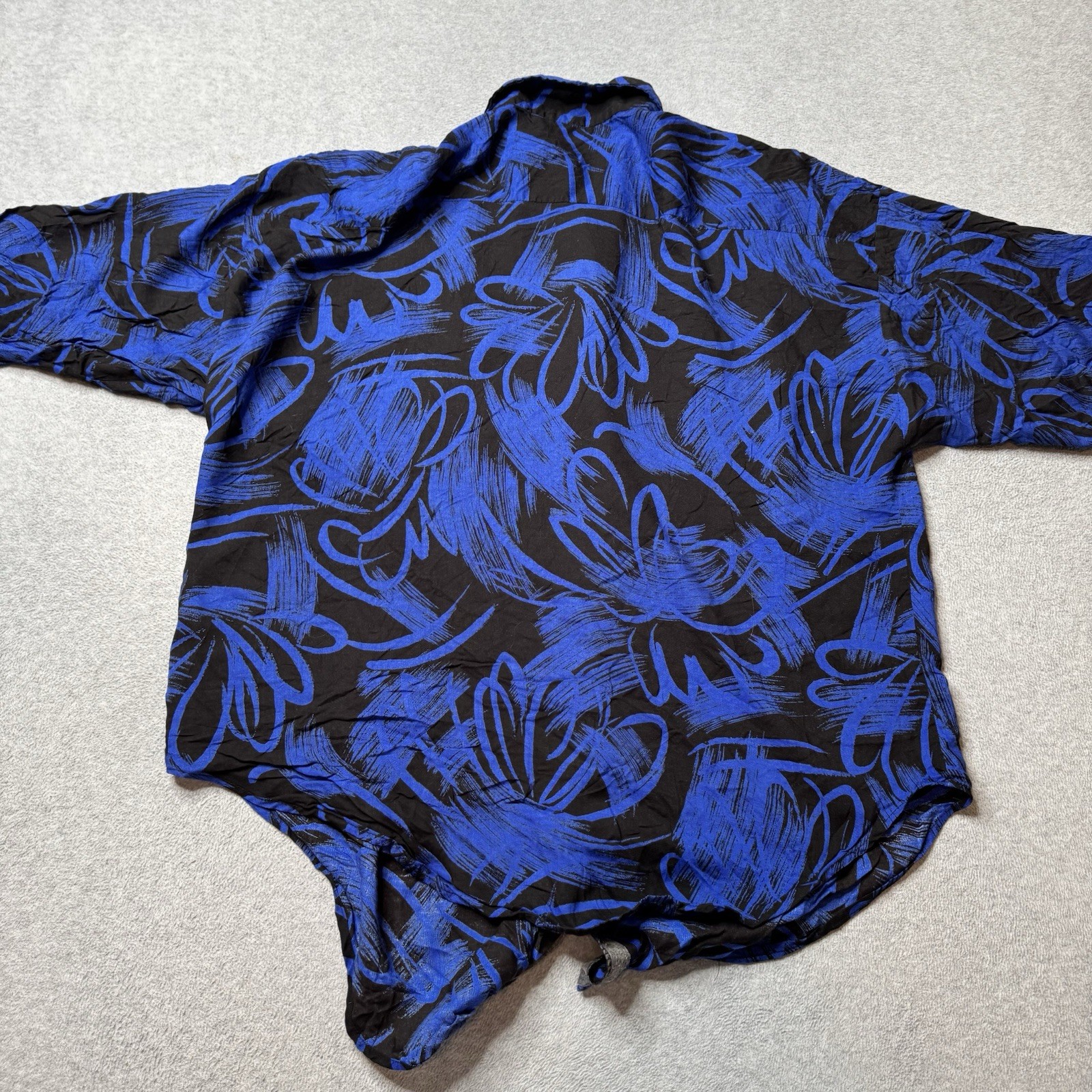 Vintage Rhapsody Shirt Womens Large Colorful Floral Rayon Hawaiian Beach USA 90s