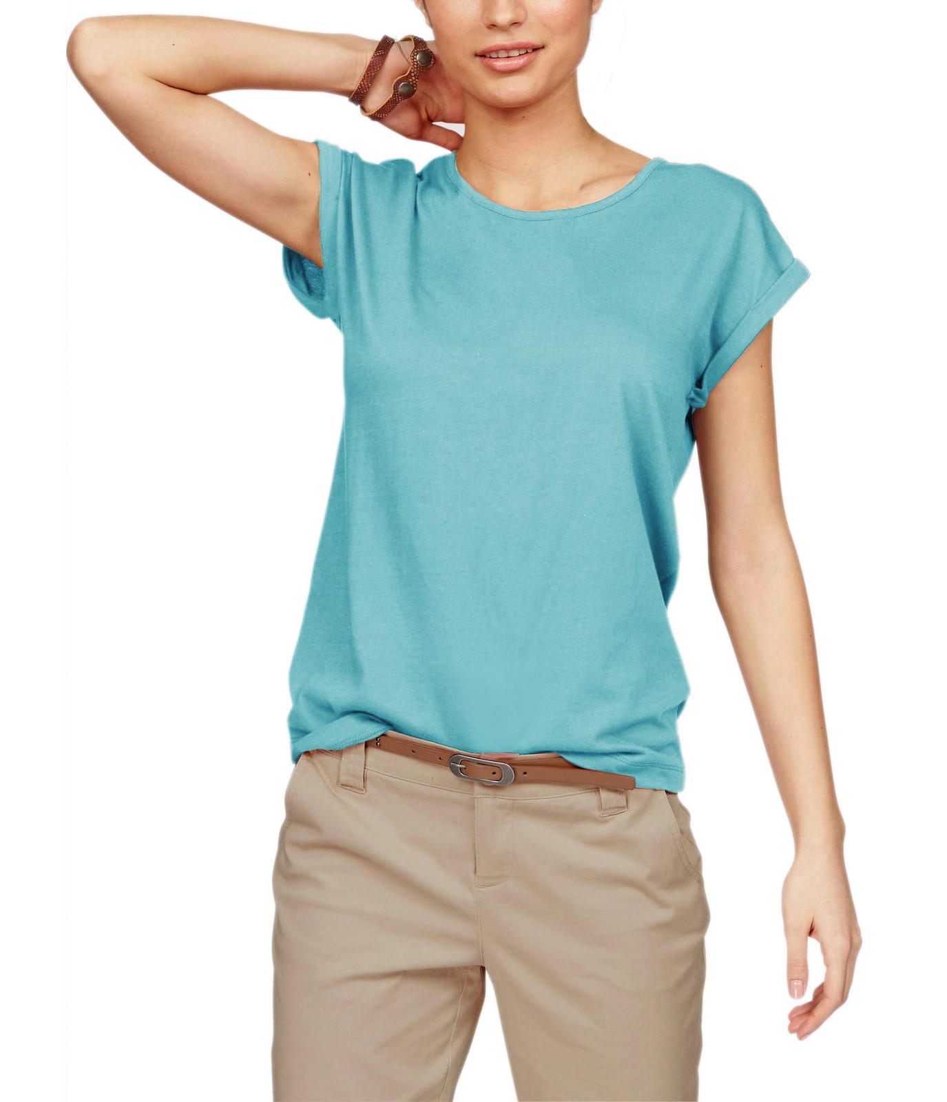 Women’s TShirt Plain Round Neck Short Sleeve Summer Shirt Loose Tops Basic T…