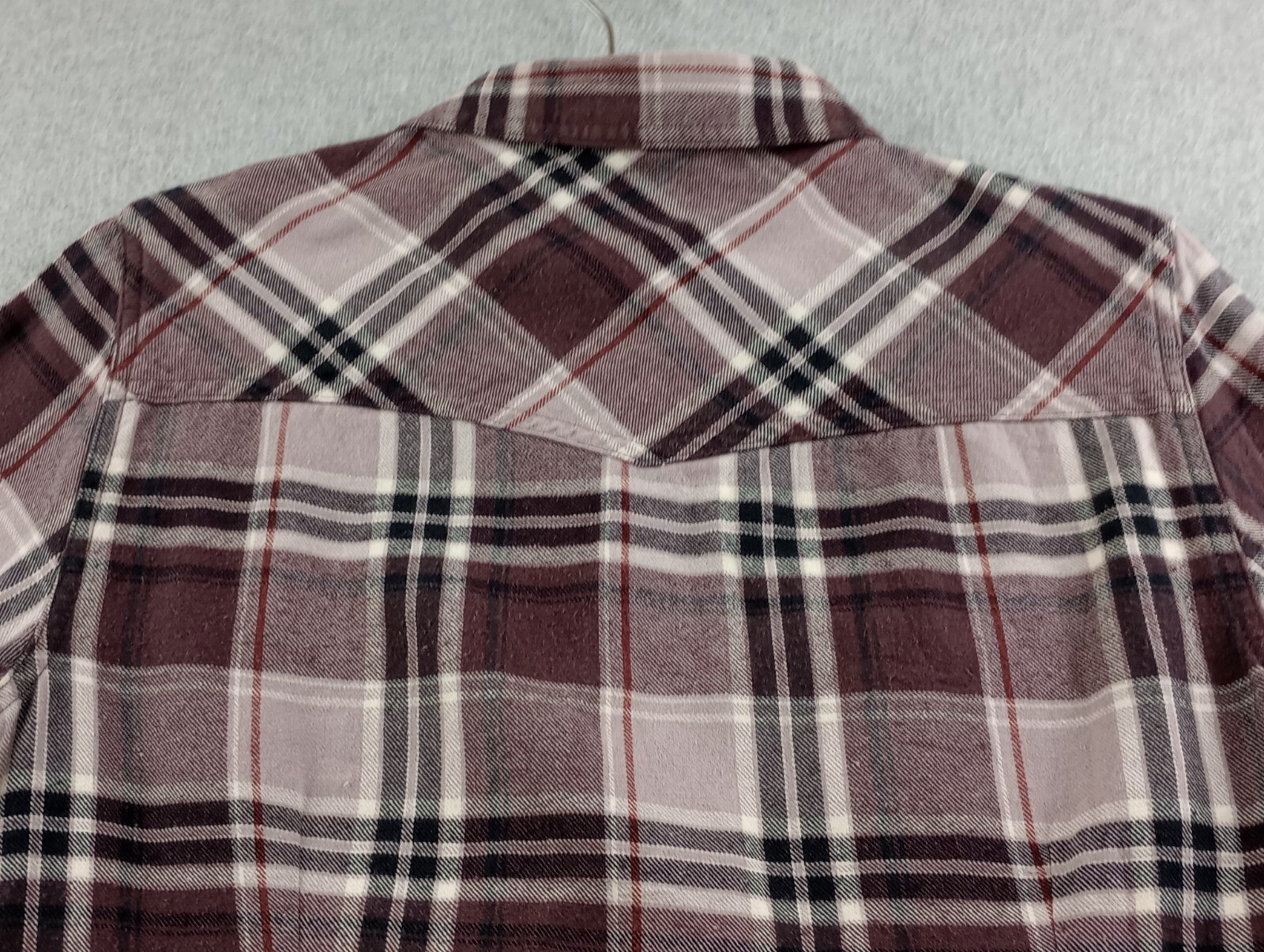 Magellan Shirt Womens Small Brown Flannel Western Roll Tab Flip Cuff Button Up