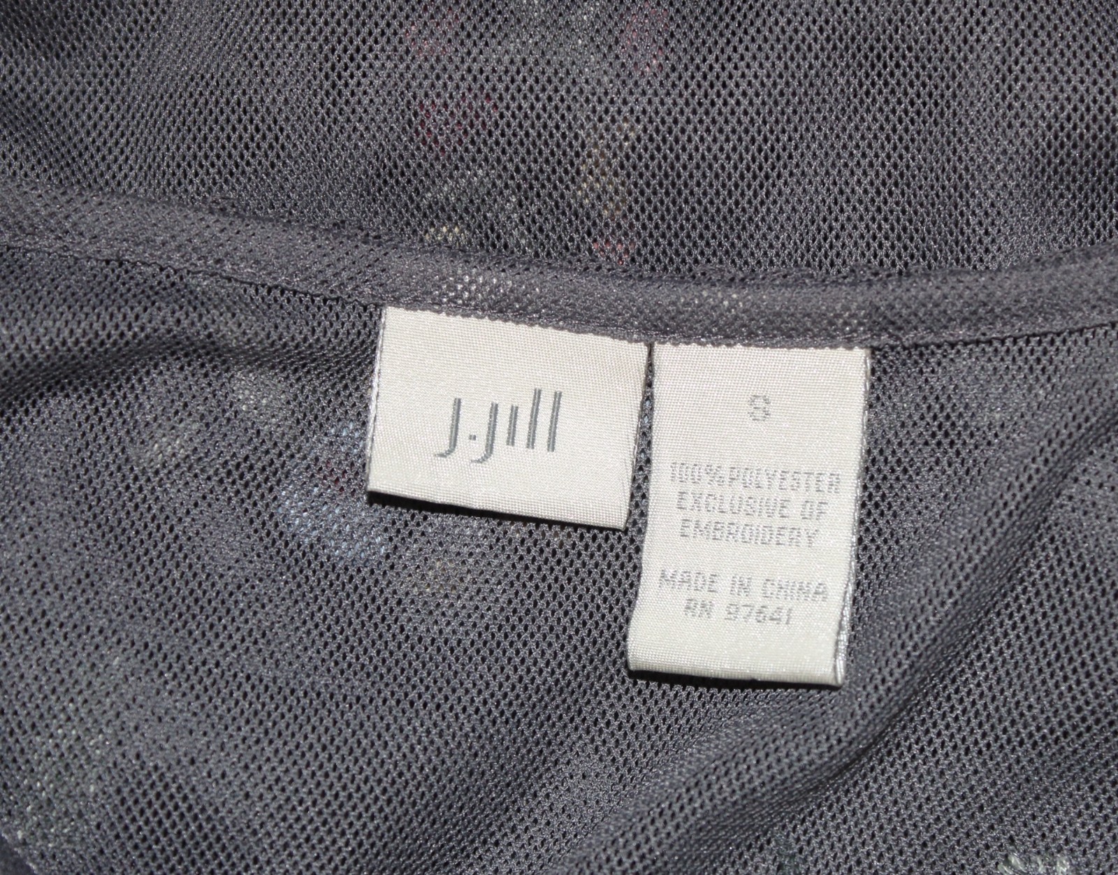 j.jill S Gray Vintage Frilly Embroidered Feminine Mesh Cardigan Topper Jacket