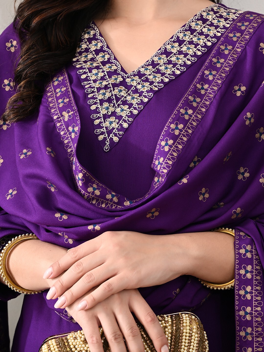 Women Embroidered Regular Kurta with Pant & With Dupatta