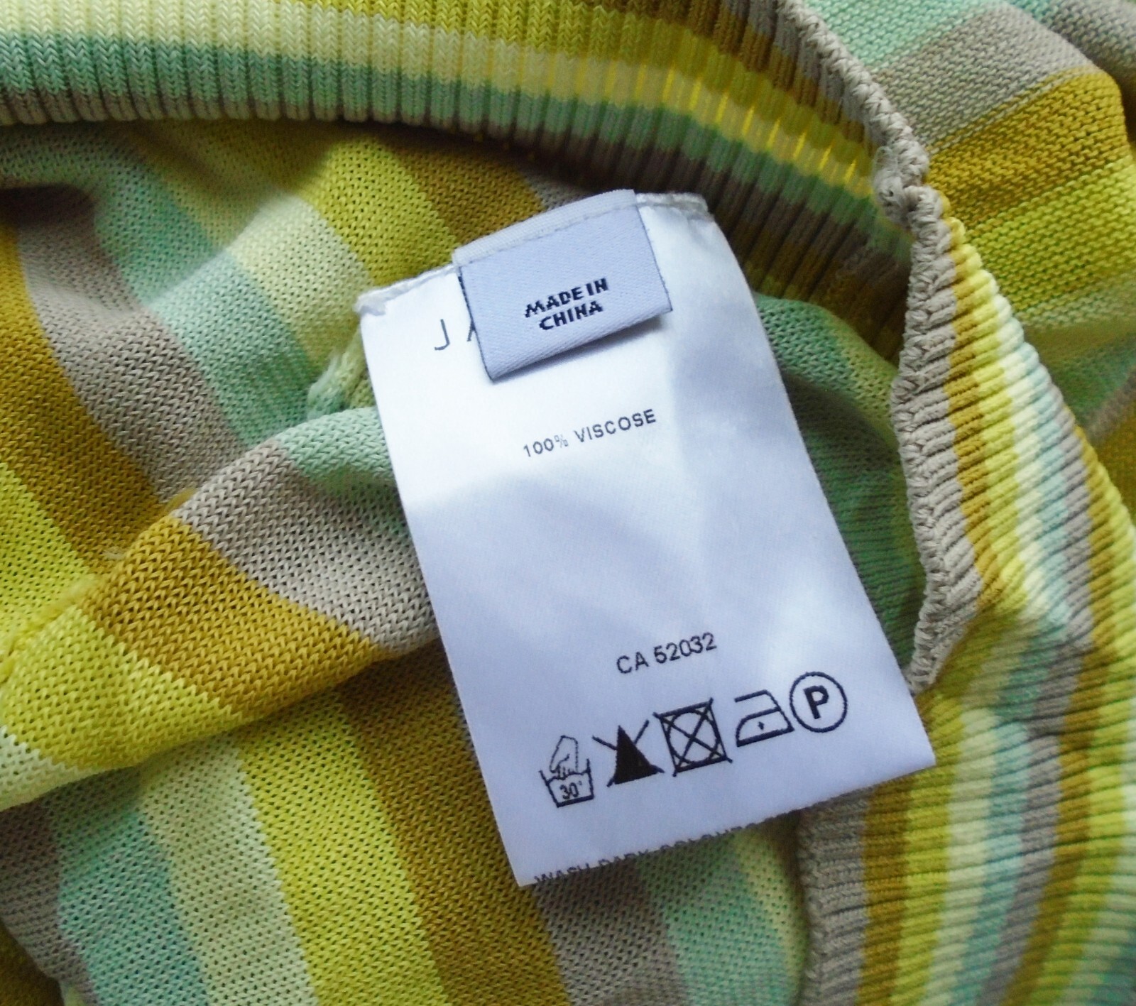 Jaeger London Multi Colour Loop Top green striped knit jumper Size M Medium new
