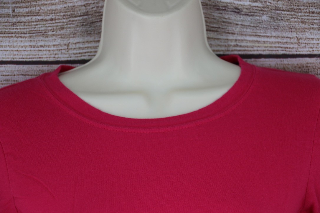 Active Basic Women’s Long Sleeve Top Medium Pink Stretch Crew Neck Casual Basic