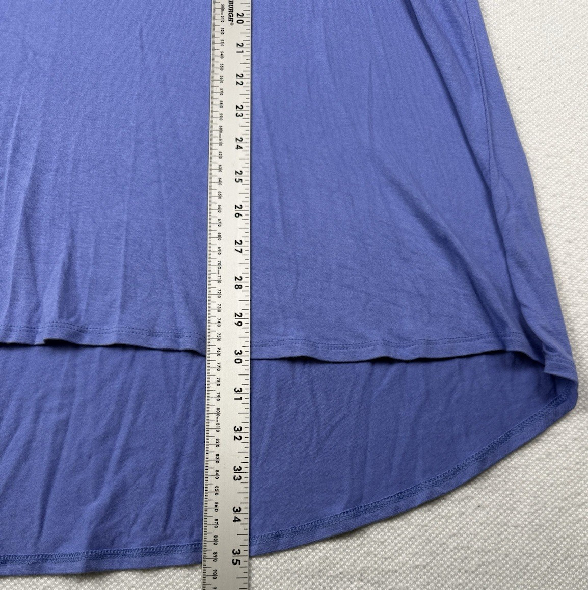 Soft Knit Lounge Top Womens XXL Blue V Neck High Low Hem Stretch HUE