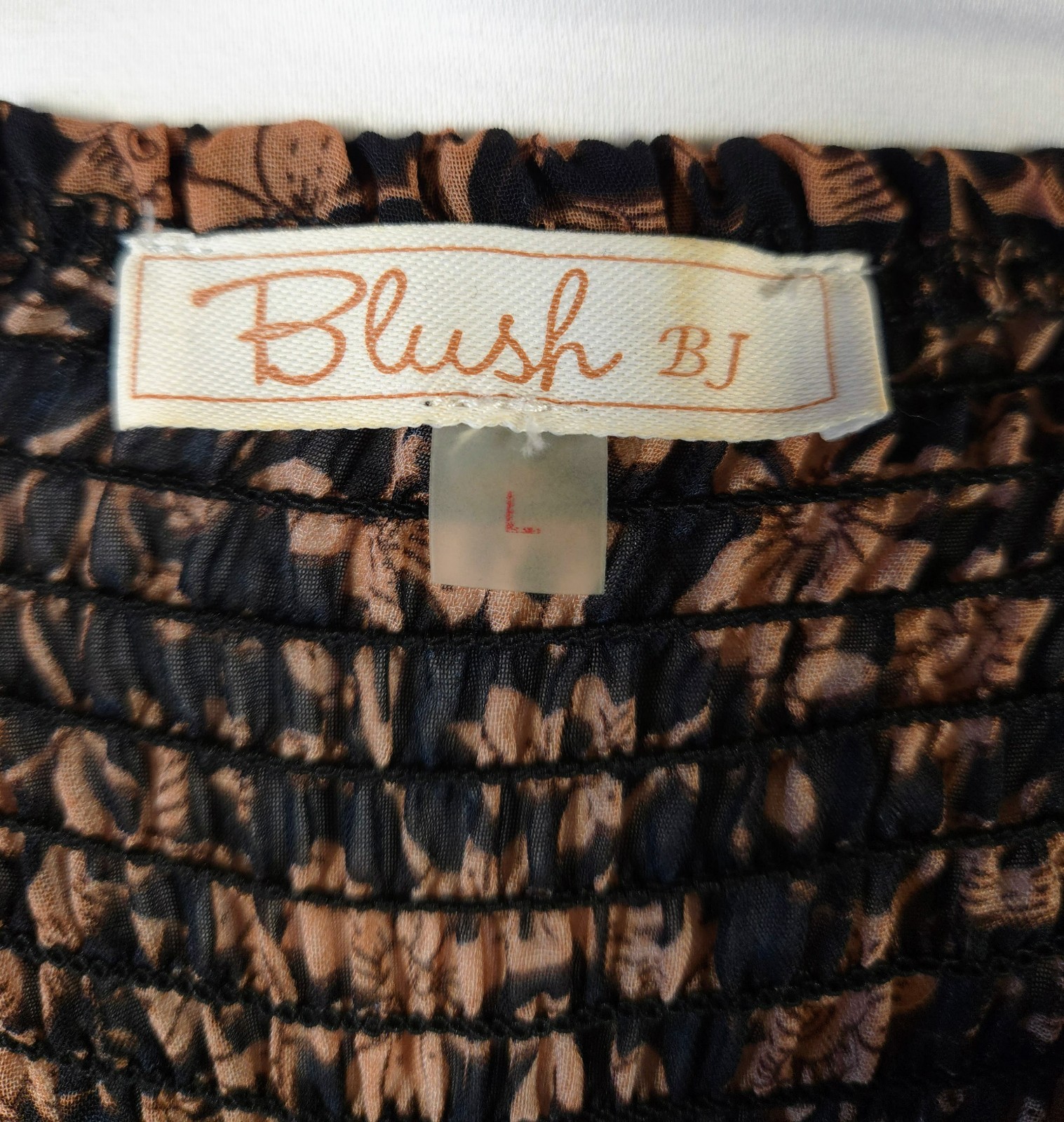 Blush BJ Floral Crop Top Femme Large Boho Cottage Romantic Festival Whimsigoth