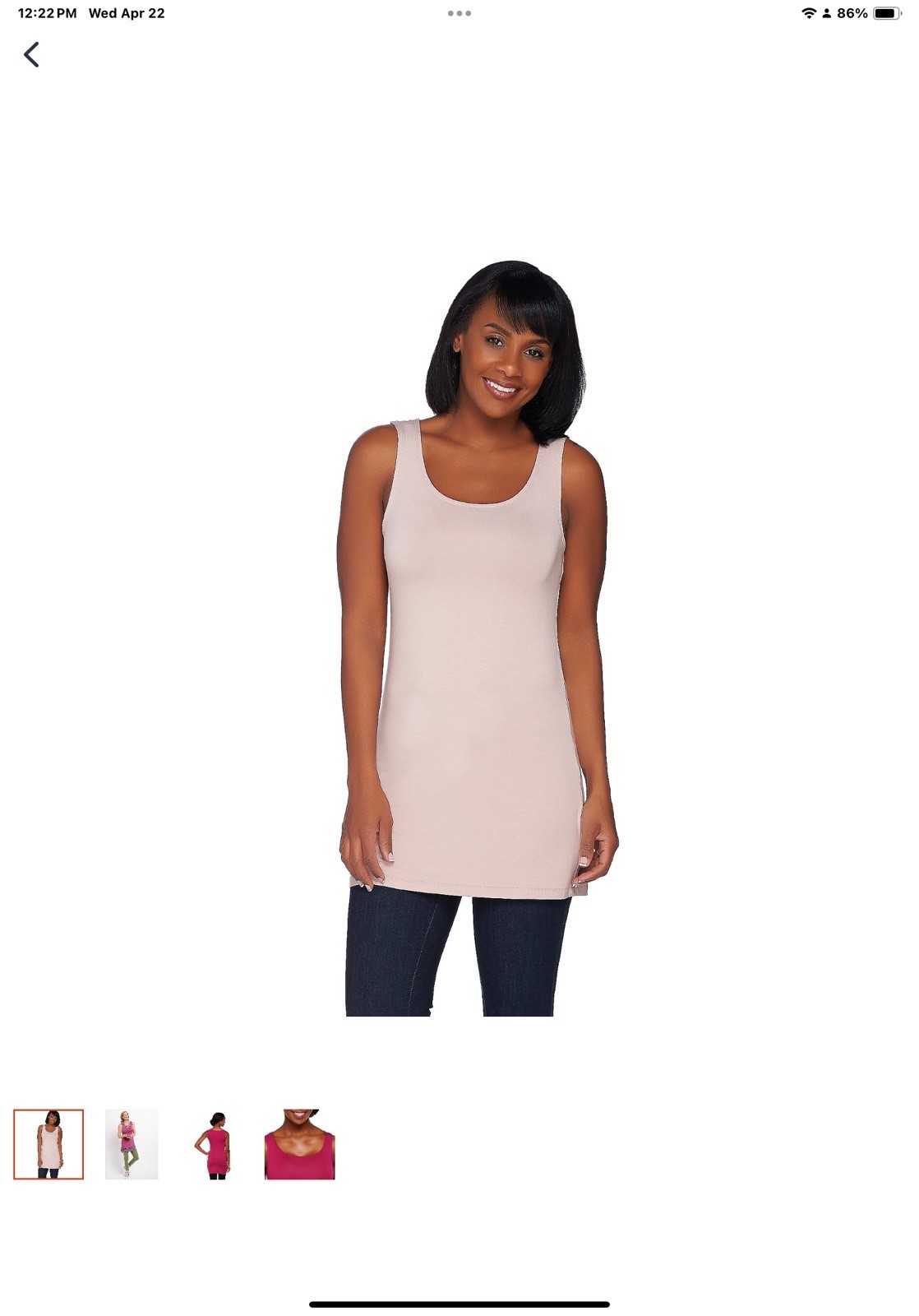 LOGO By Lori Goldstein Straight Hem Knit Tank, Violet Purple, Medium