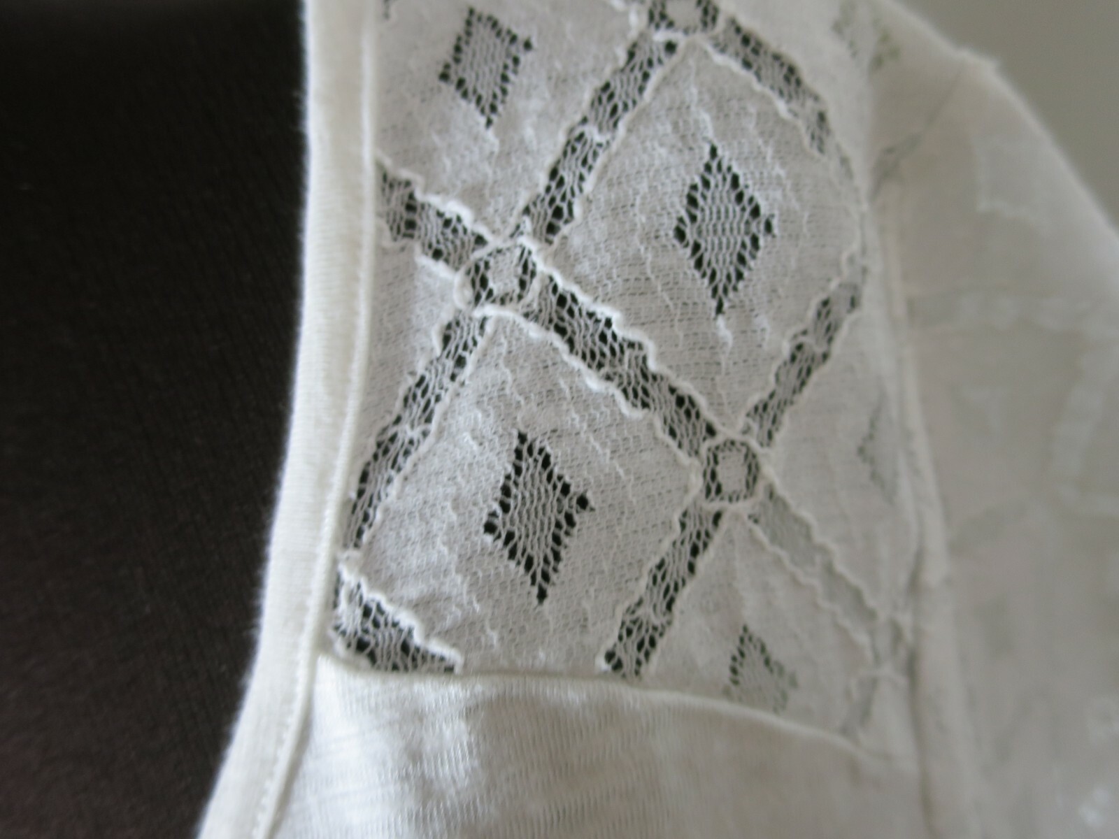 Apropos White Cotton Tunic T Shirt Top Nomadic Traders Lace Back Cap Slvs Large