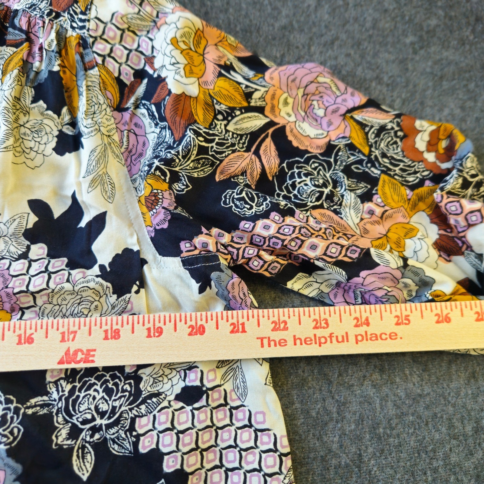 New! Intro Floral Patch Button Down Top Small Boho Flower Peasant Cottagecore