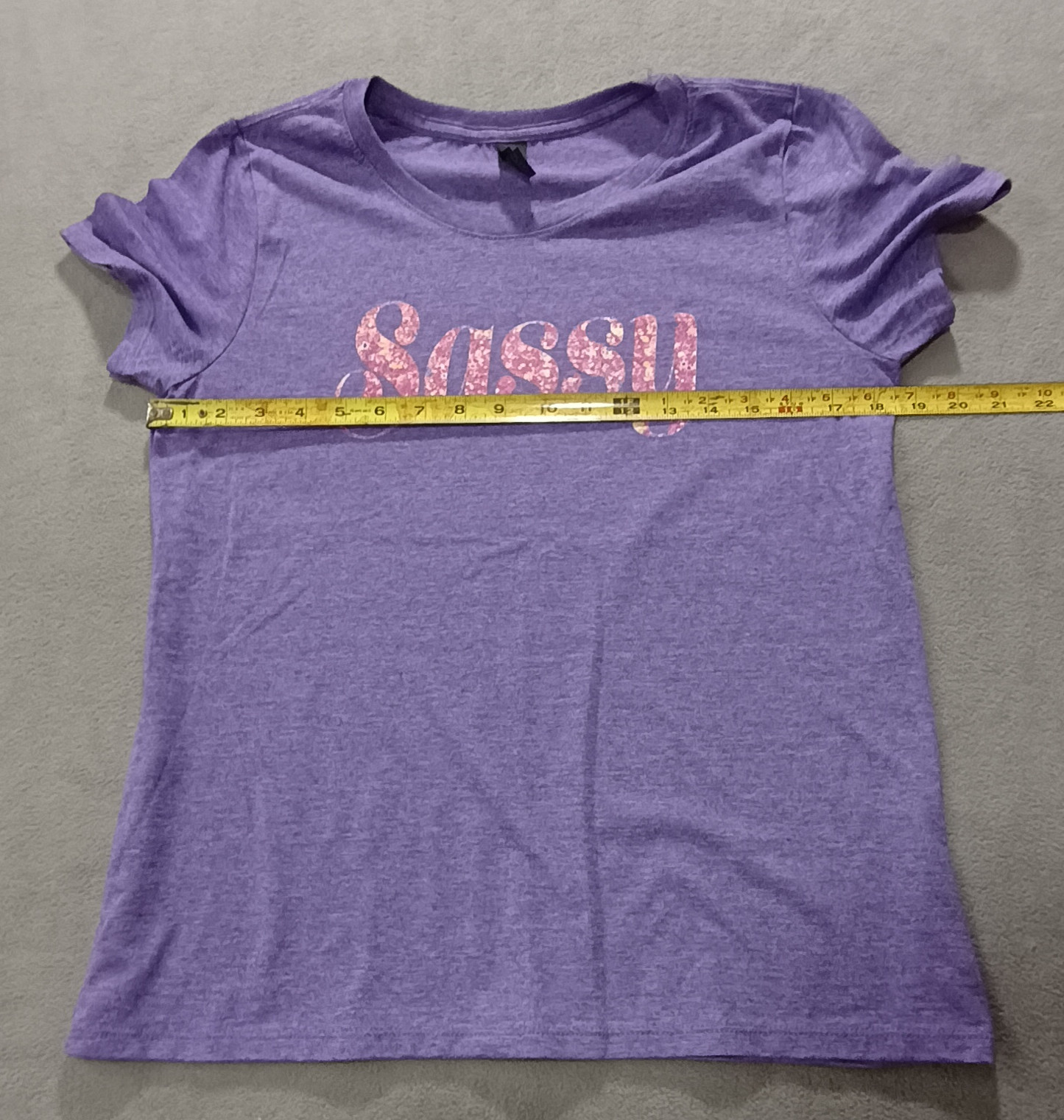 Womens Sassy T-shirt Medium Purple with Pink Logo