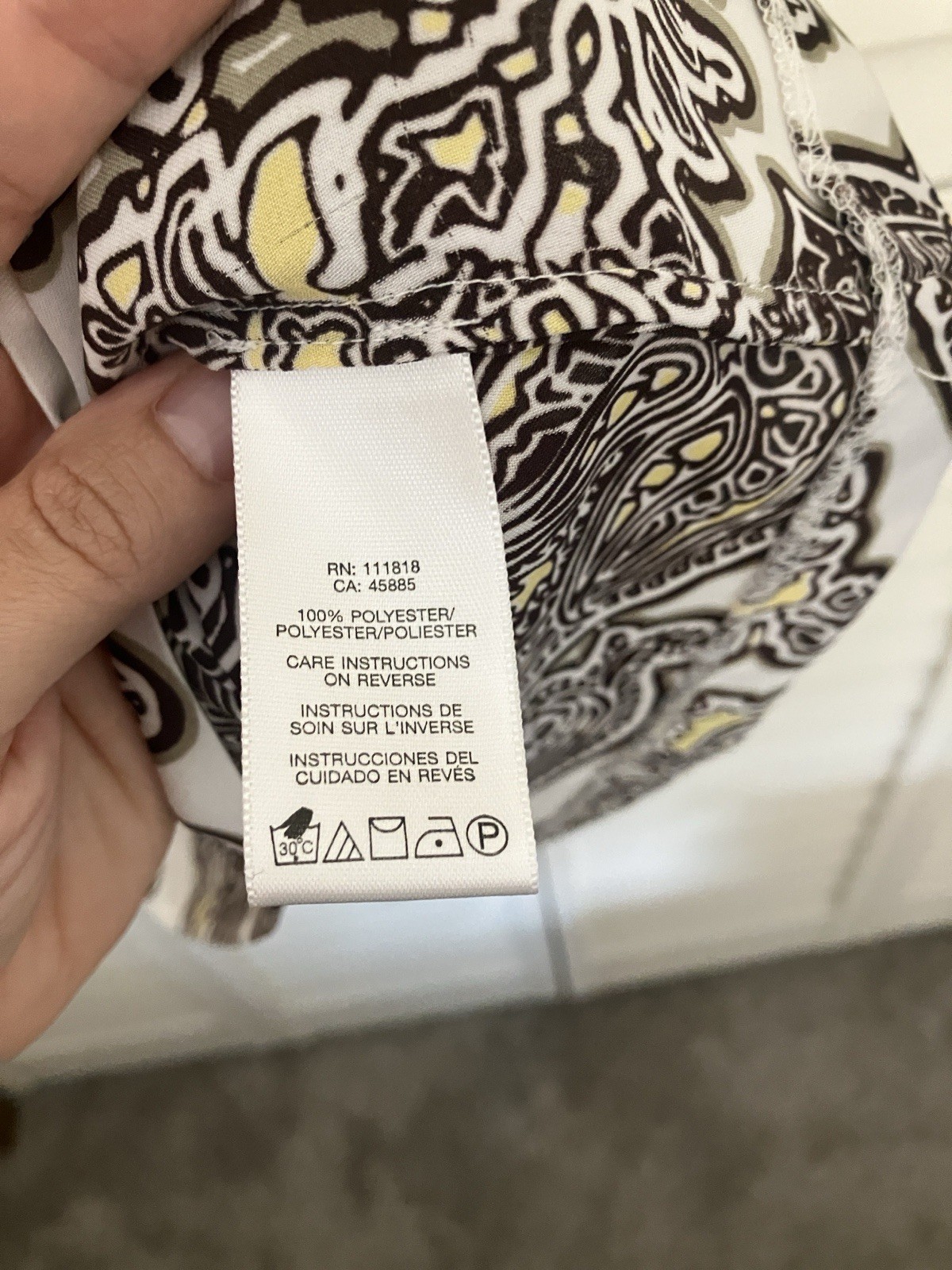 Michael Michael Kors Women’s L Paisley Ruffle Sleeve Round Neck Blouse
