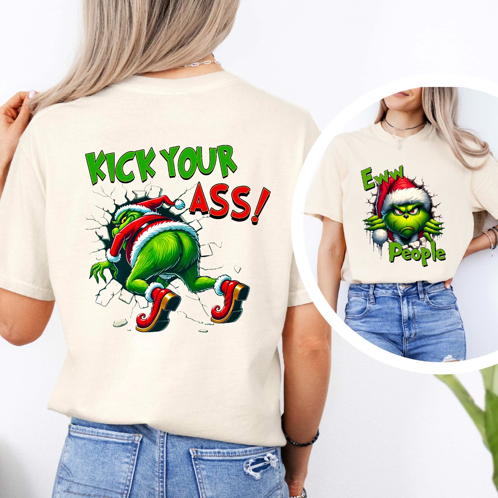 Merry Grinchmas Funny Shirt, Ew People Grinch Shirt, Christmas Kick Your Ass Gri