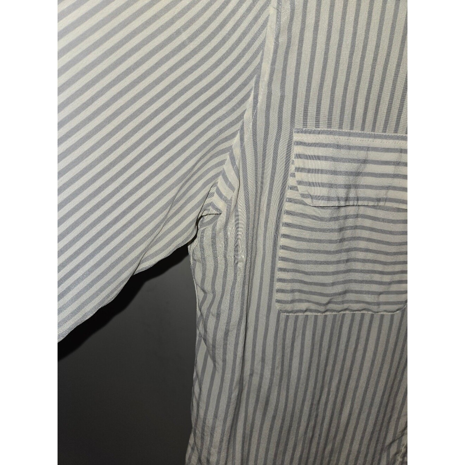 Equipment Femme 100% Silk Striped Button Down Blouse M Quiet Luxury