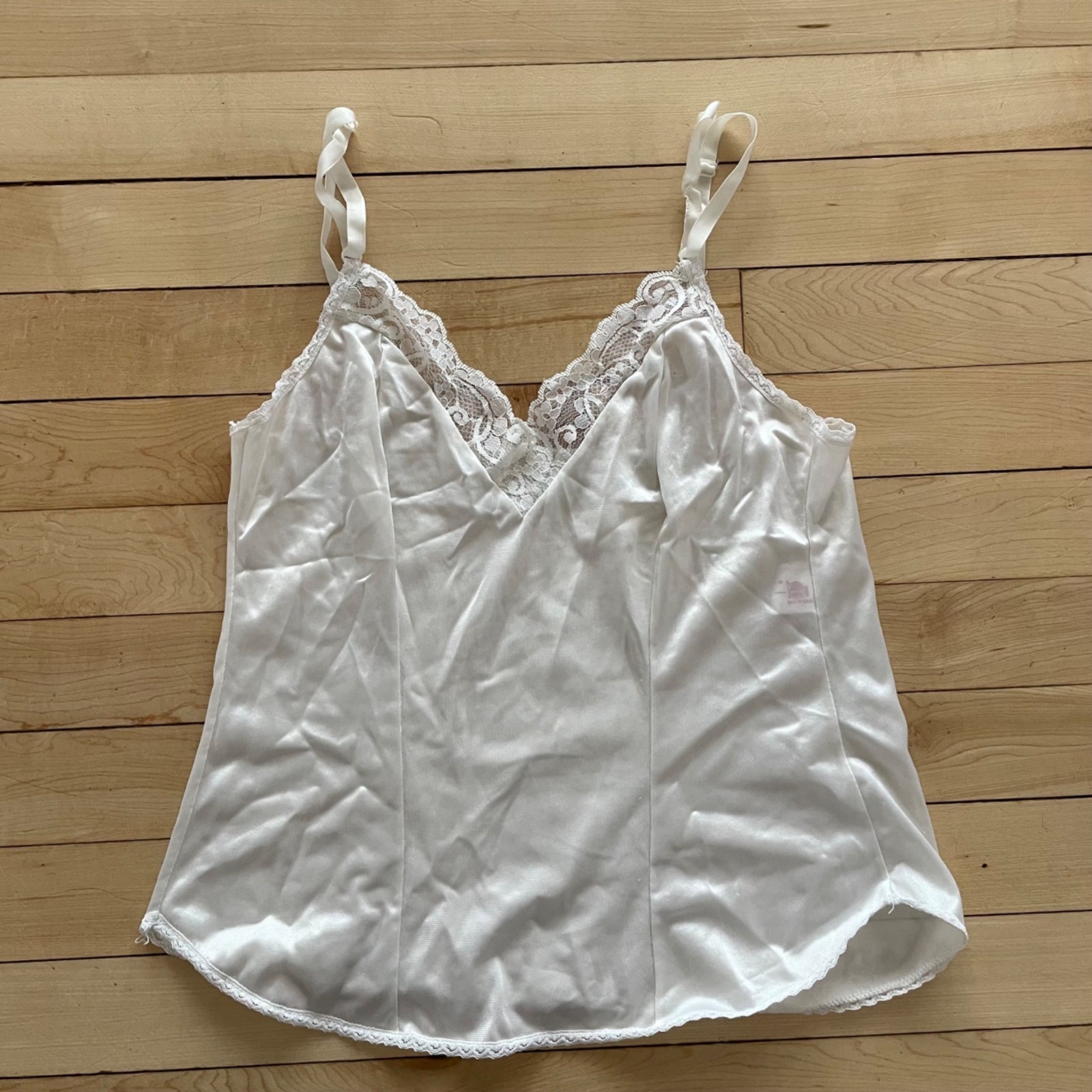 Vintage 70s 80s Montgomery Ward Lace Cami Coquette Fairycore Lingerie Top S