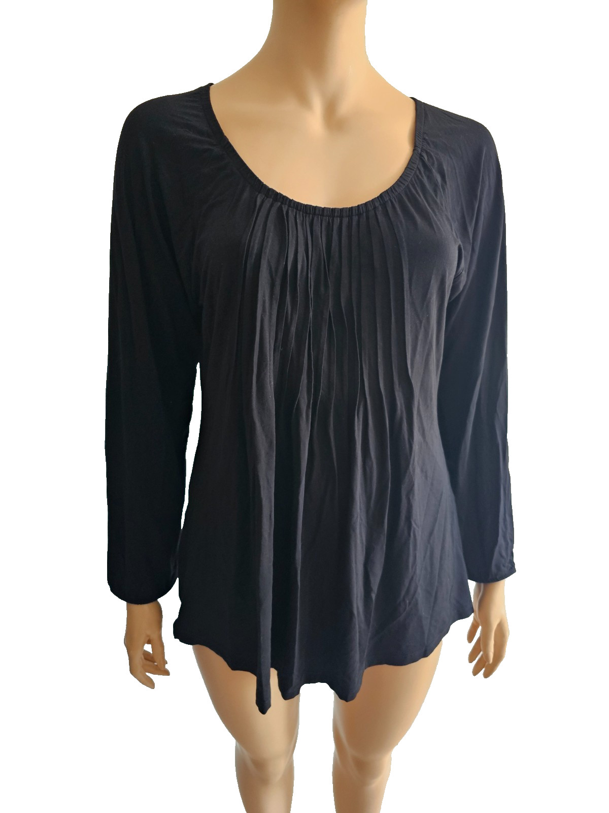 Promiss size 50 black jersey tunic blouse loose fit