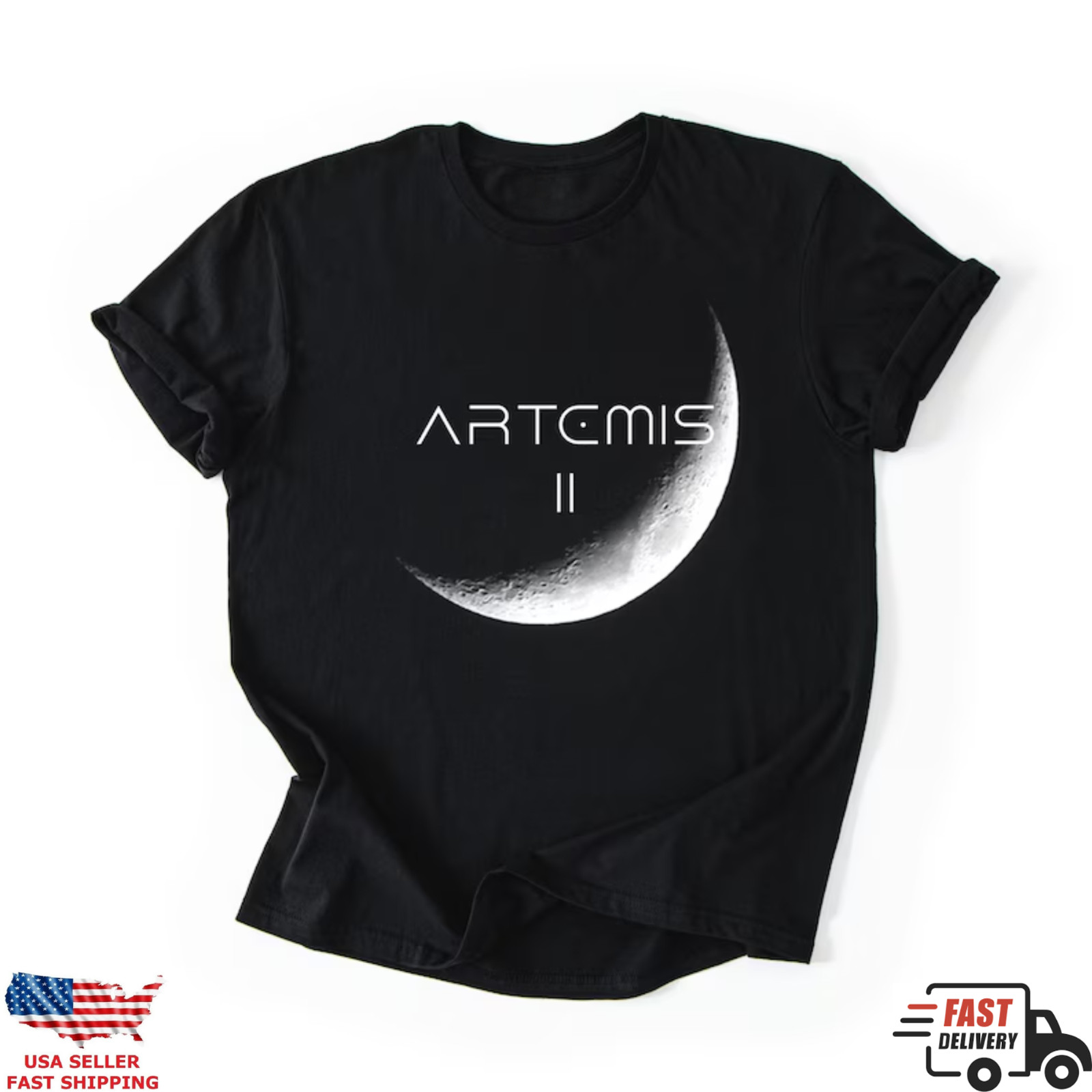 Artemis II Shirt Moon Phase NASA Inspired Space Graphic Tee