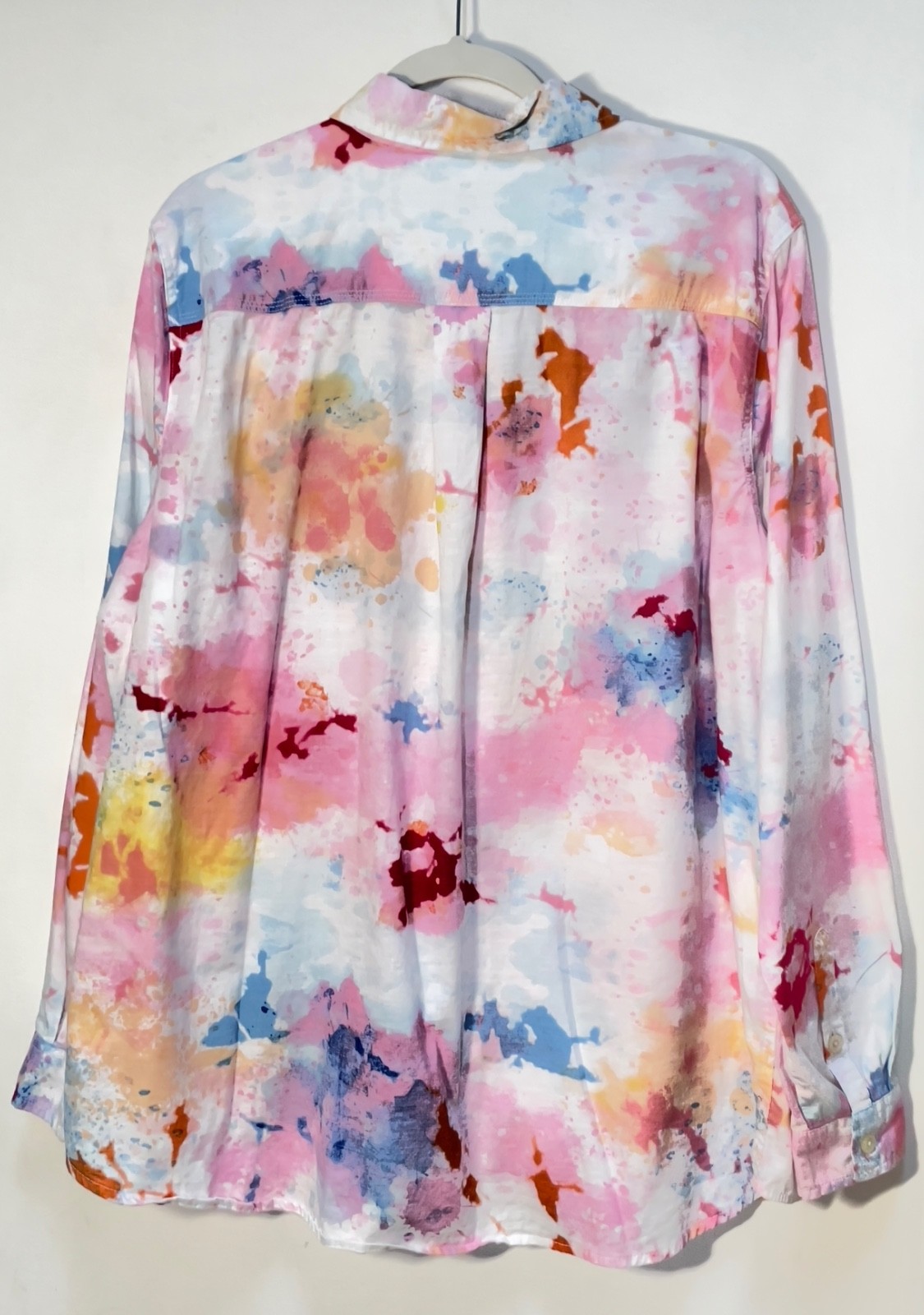 DULUTH TRADING Shirt Women’s XL Tie Dyed Pastel Long Sleeve Cotton Blouse NWOTs