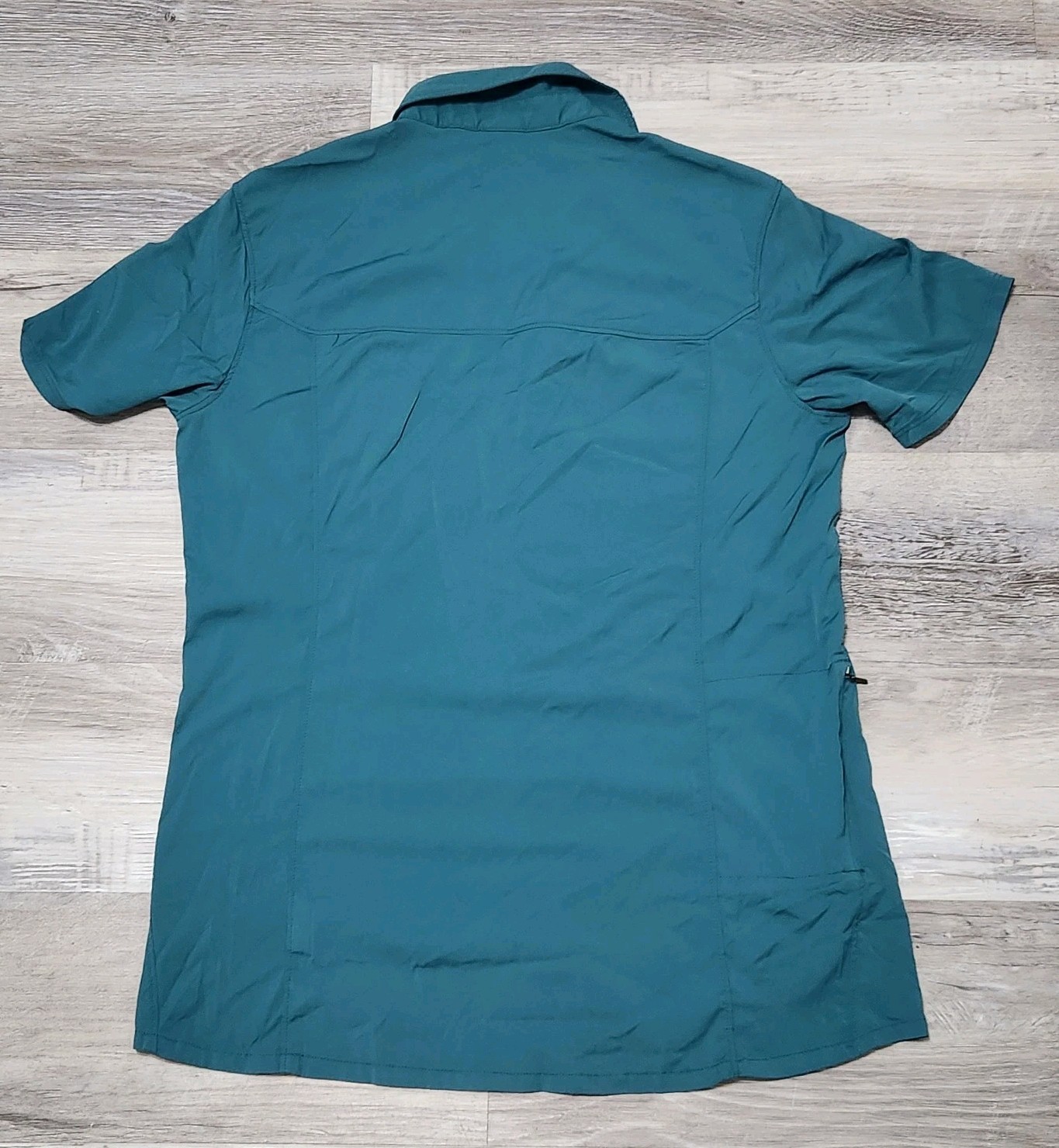 Outdoor Research Optimist Shirt Womens Small Teal Button Down Collar Hiking