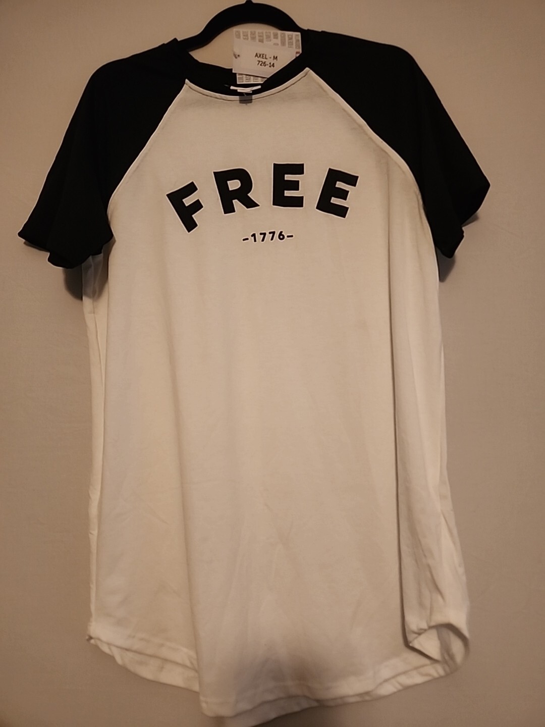 LuLaRoe Axel Short Sleeve Raglan Top Americana Collection “FREE 1776” Size M NWT
