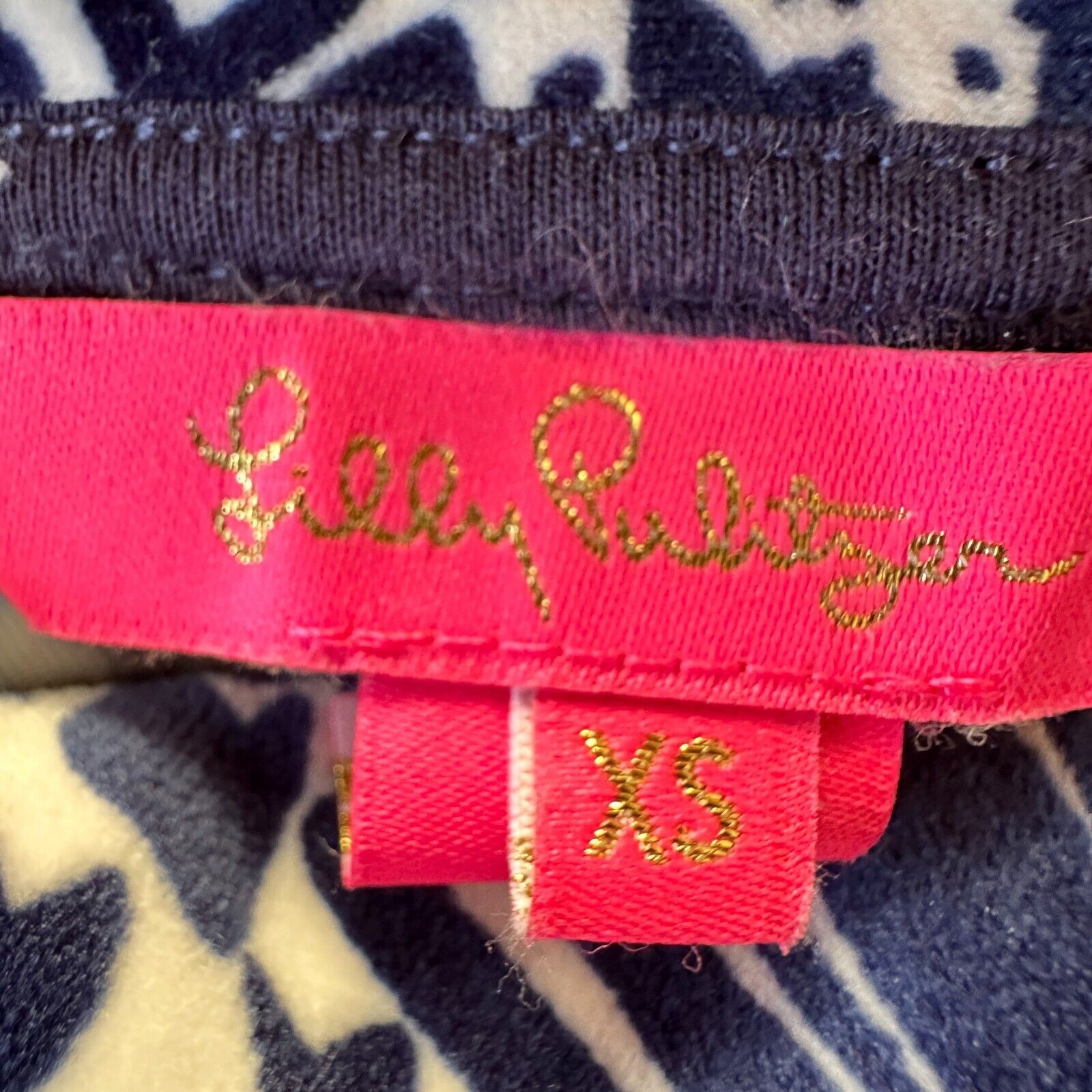 Lilly Pulitzer Belinda Velour Pullover XS Navy Cowl Neck Off Shoulder Top