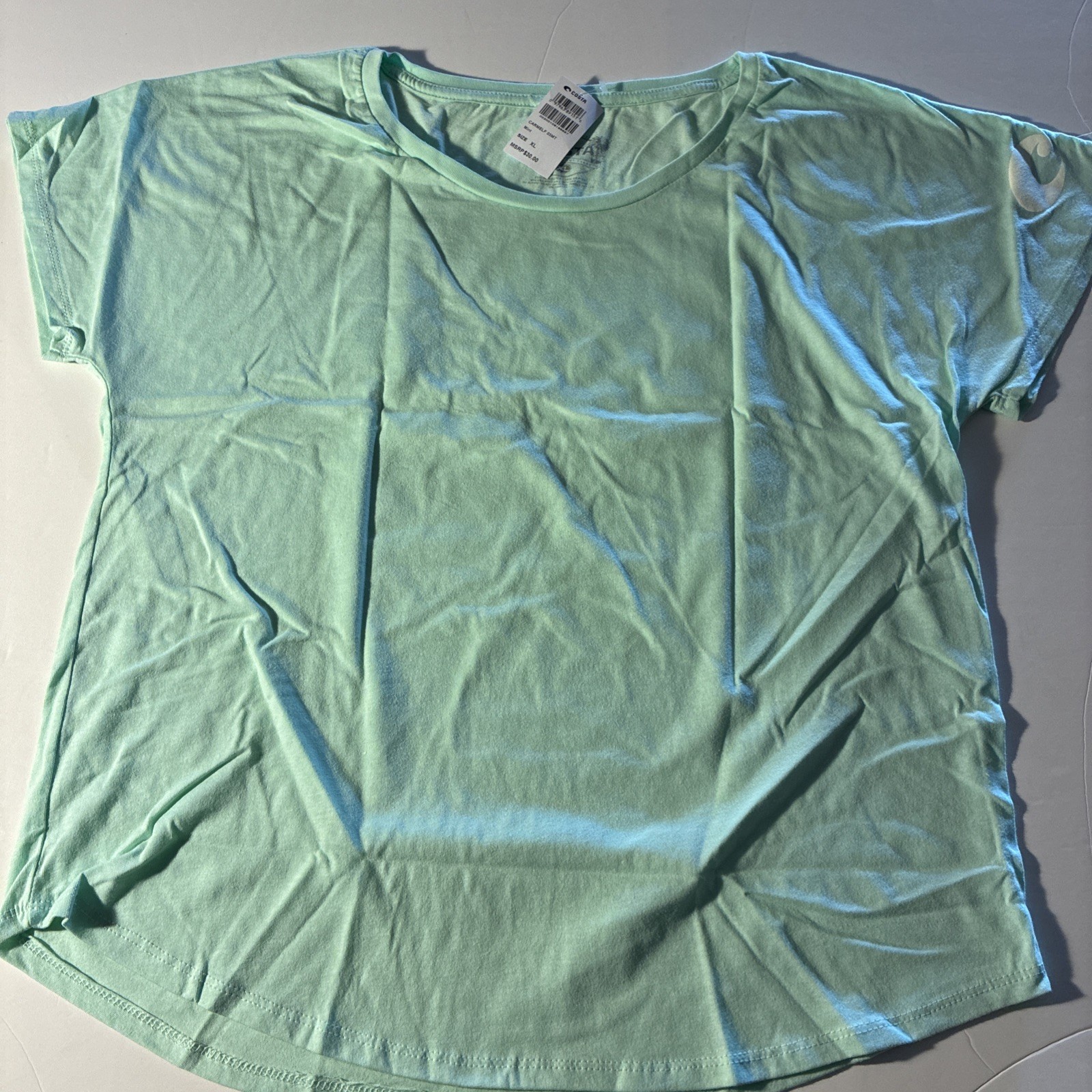 ✅Costa Shirt Womens L Mint Green Fishing Graphic Tee Top Tagless Round End $30