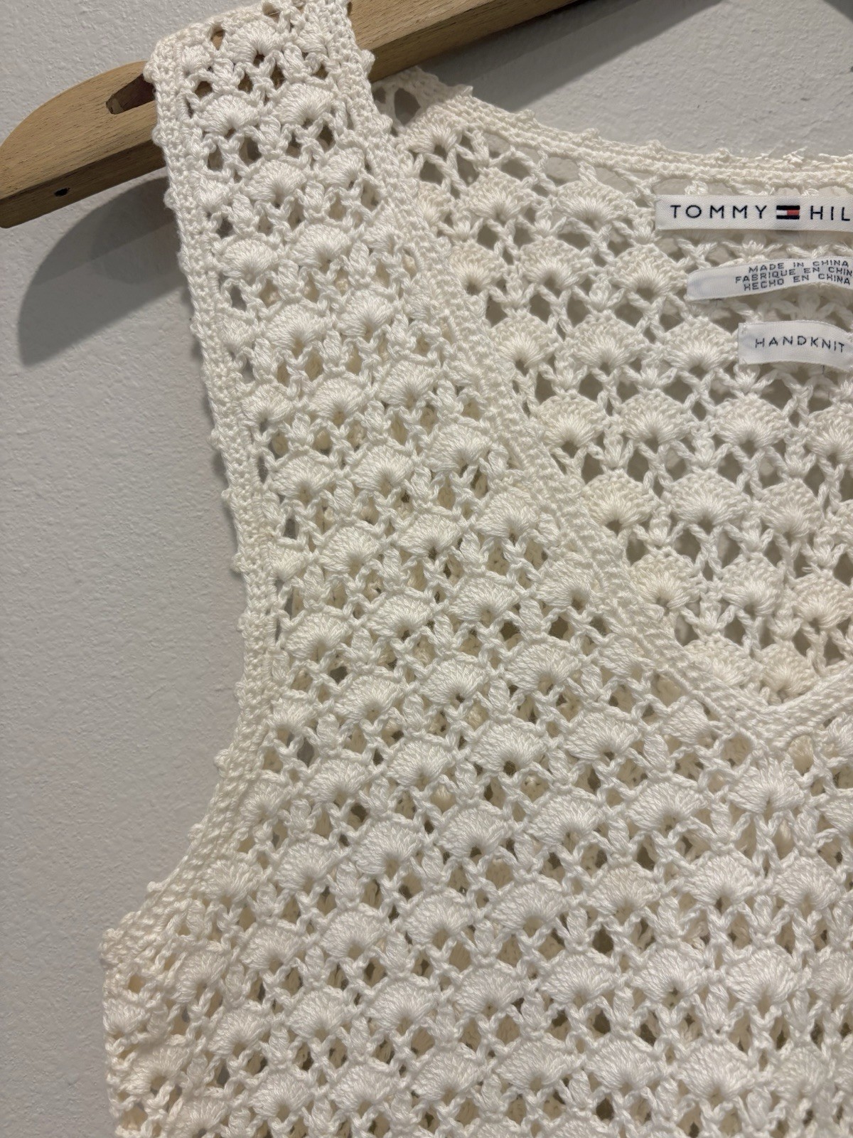 NWT Y2K Handknit Tank Top S Crochet Cotton Camisole Festival Layer Bohemian Boho