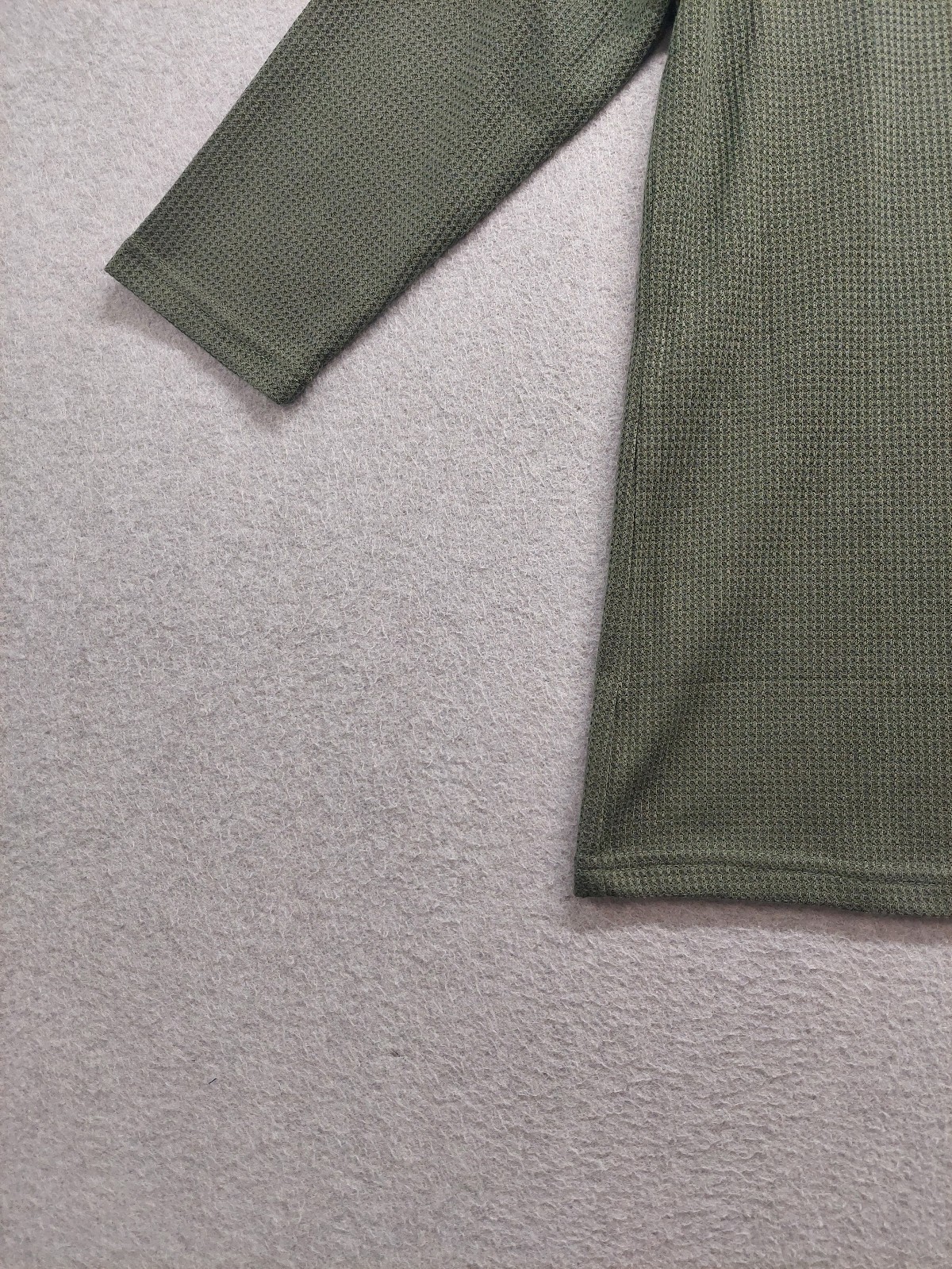 Ofeefan Women Top M Olive Green Crew Neck Pullover 3/4 Sleeve Stretch Casual