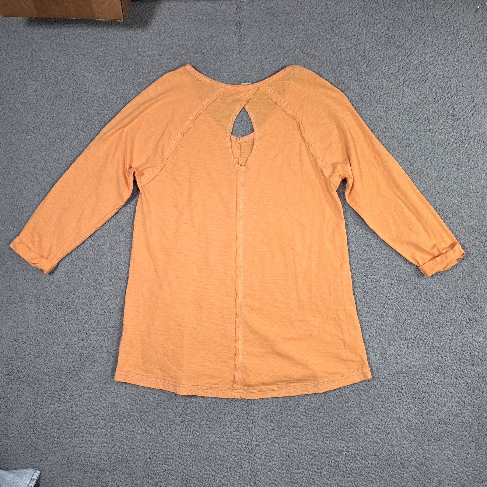 Soft Surroundings 100% Pima Cotton Tunic Top Womens Medium Orange Keyhole Back
