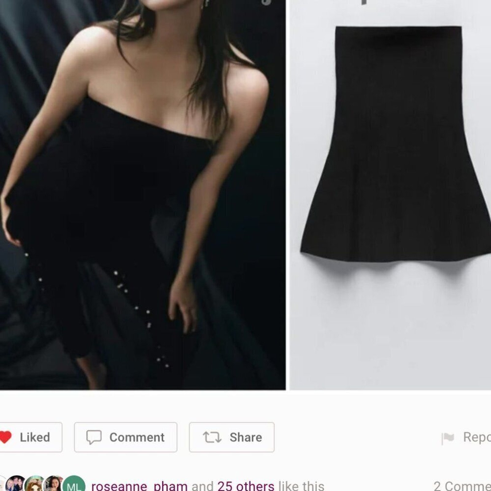 Rare! Zara Peplum Waist Black Strapless Knit Tube Top Size S NEW WITH TAG!