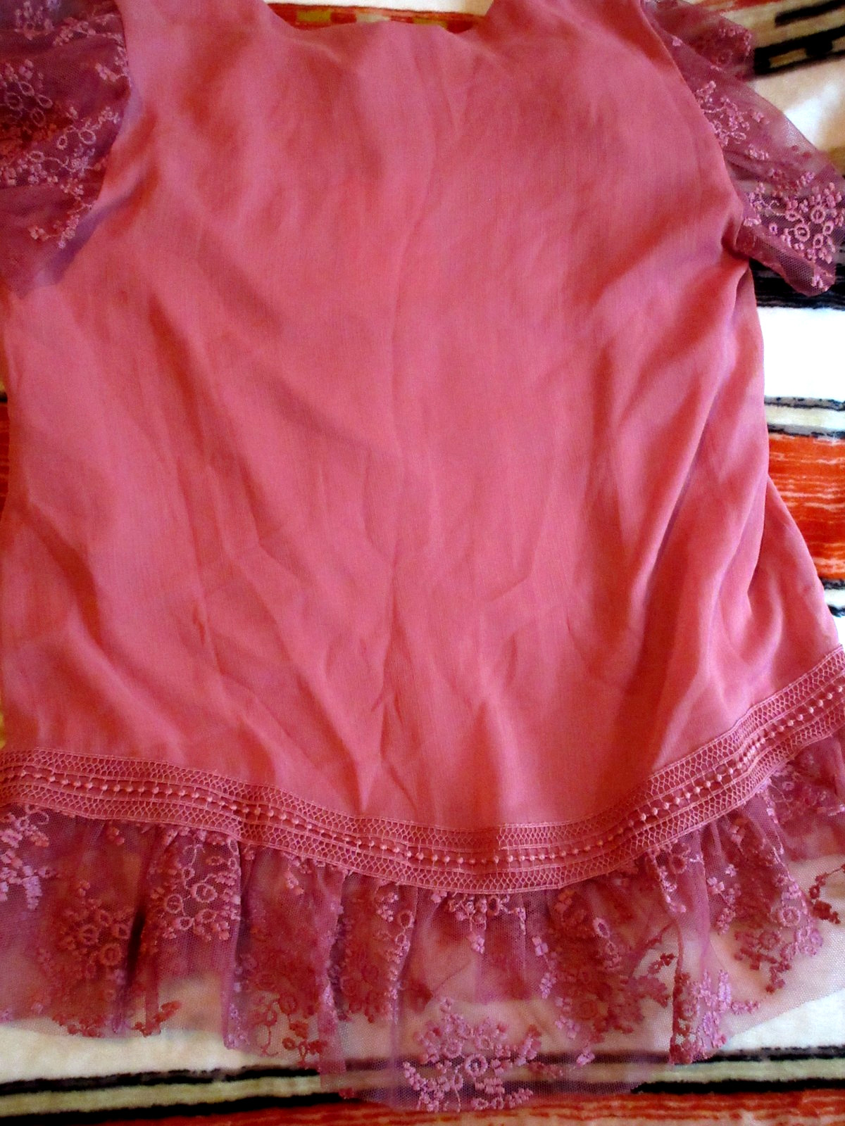 ELLA MOON SIZE S NWT LACE MESH SLVLESS LINED ELABORATE APRICOT COLOR TURKEY