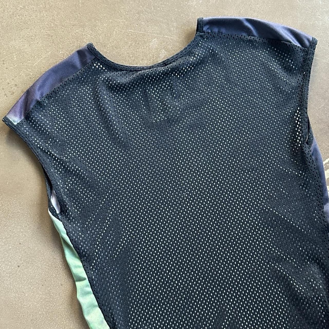 Plein Sud Jeans Rare Vintage Frog Tank Top Fishnet Mesh Back Graphic Green 36 4