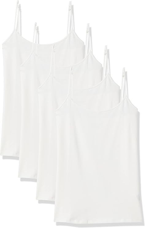 Amazon Essentials Women Slim-Fit Camisole for Layering Everyday Wear, Pack of 4