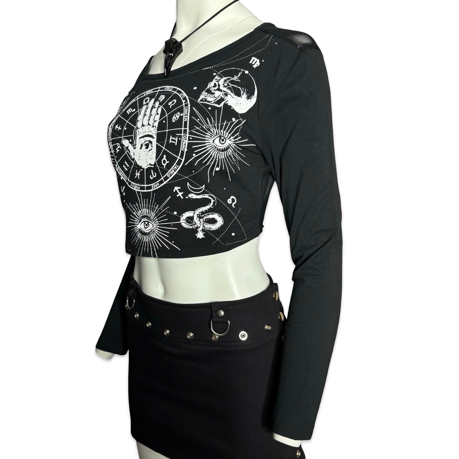 Jawbreaker ASTROLOGY BEWITCHED HAND OCCULT WICCA CROPPED TOP SHIRT TPA1683