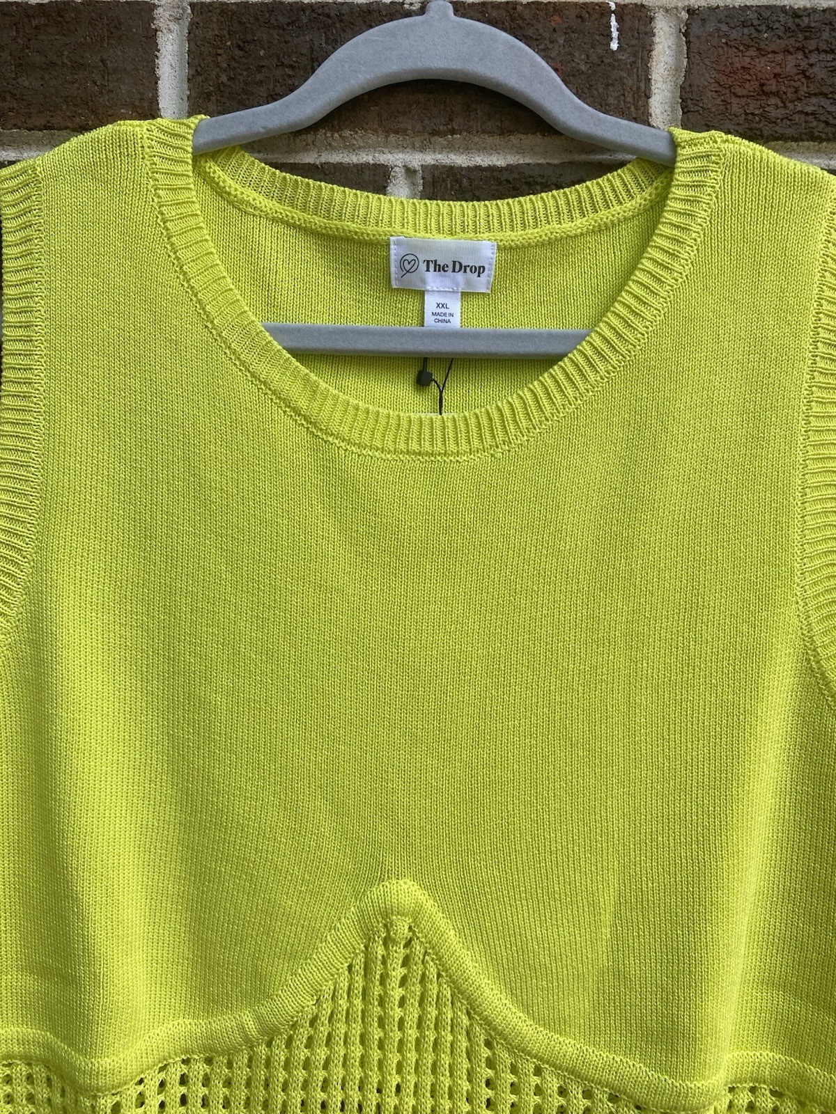 The Drop NWT Sulphur Spring Sleeveless Knit Top Neon Green Yellow Size XXL