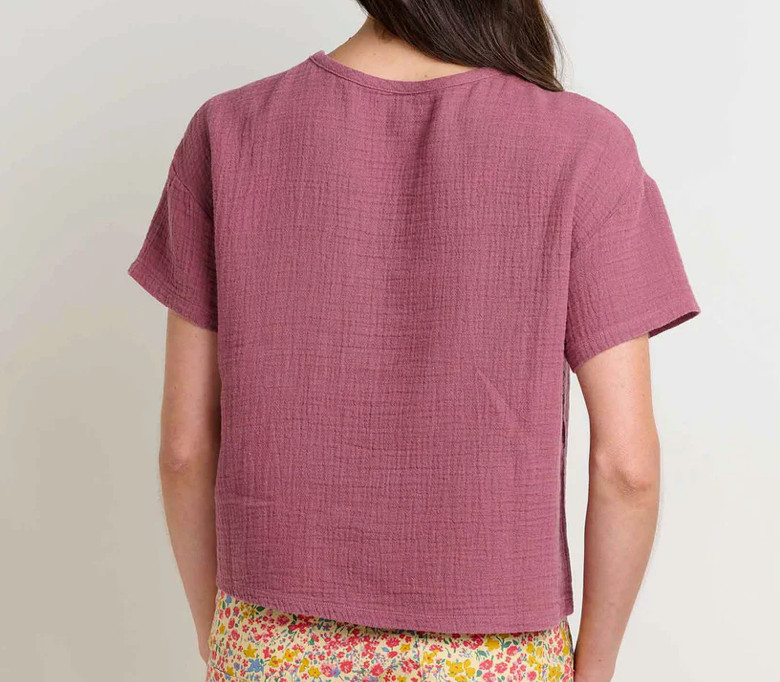 New $75 Toad & Co. Womens Small Tate Double Weave Hemp Organic Cotton Tee Shirt