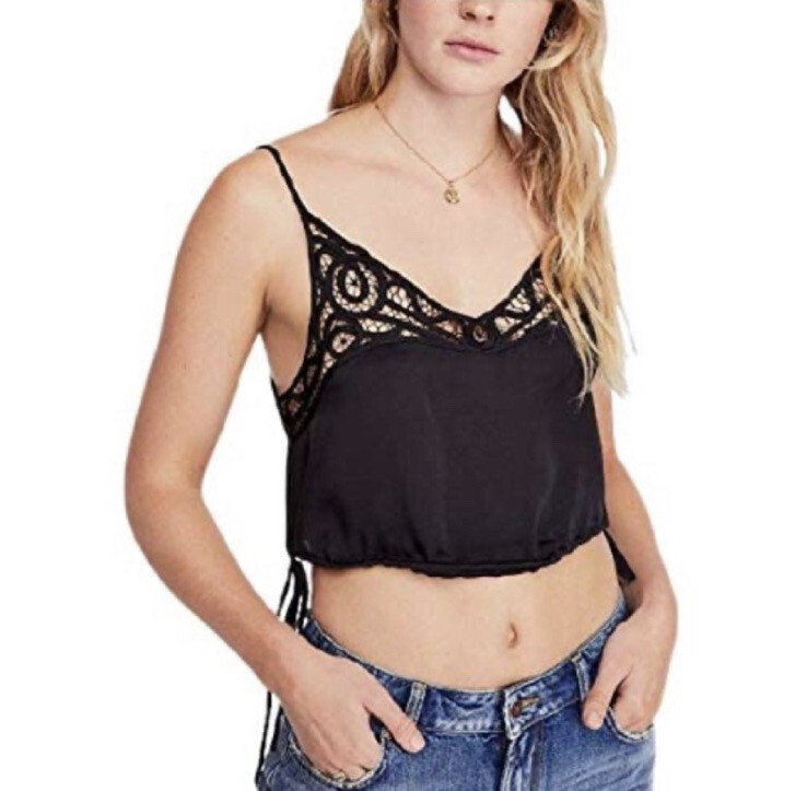 Free People Blouson Brami Black Camisole Tank Top Womens Medium
