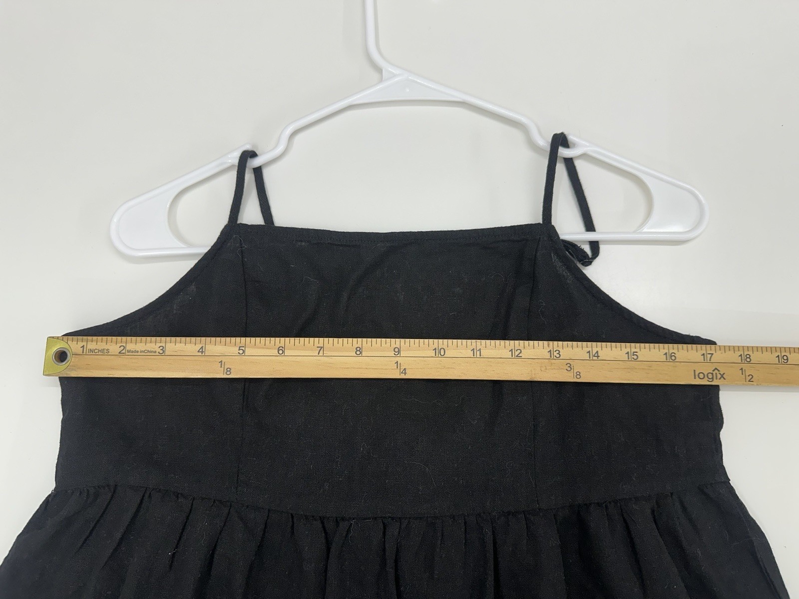 L.A. Hearts Womens Tank Top Size Small Black Babydoll Back Tie Linen Blend
