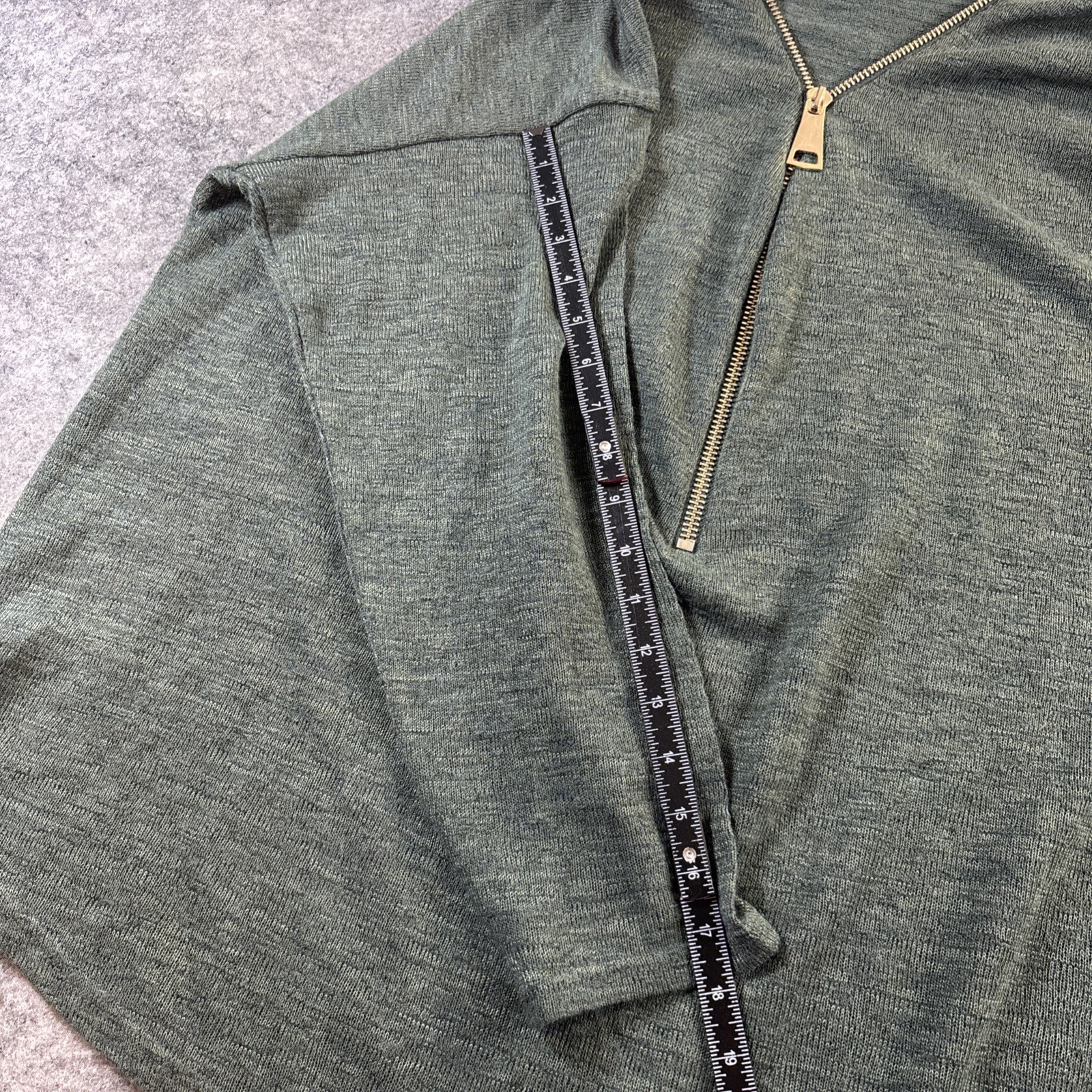 Soft Surroundings Knit Pullover Top Women’s 3X Green Henley 1/4 Zip Lagenlook