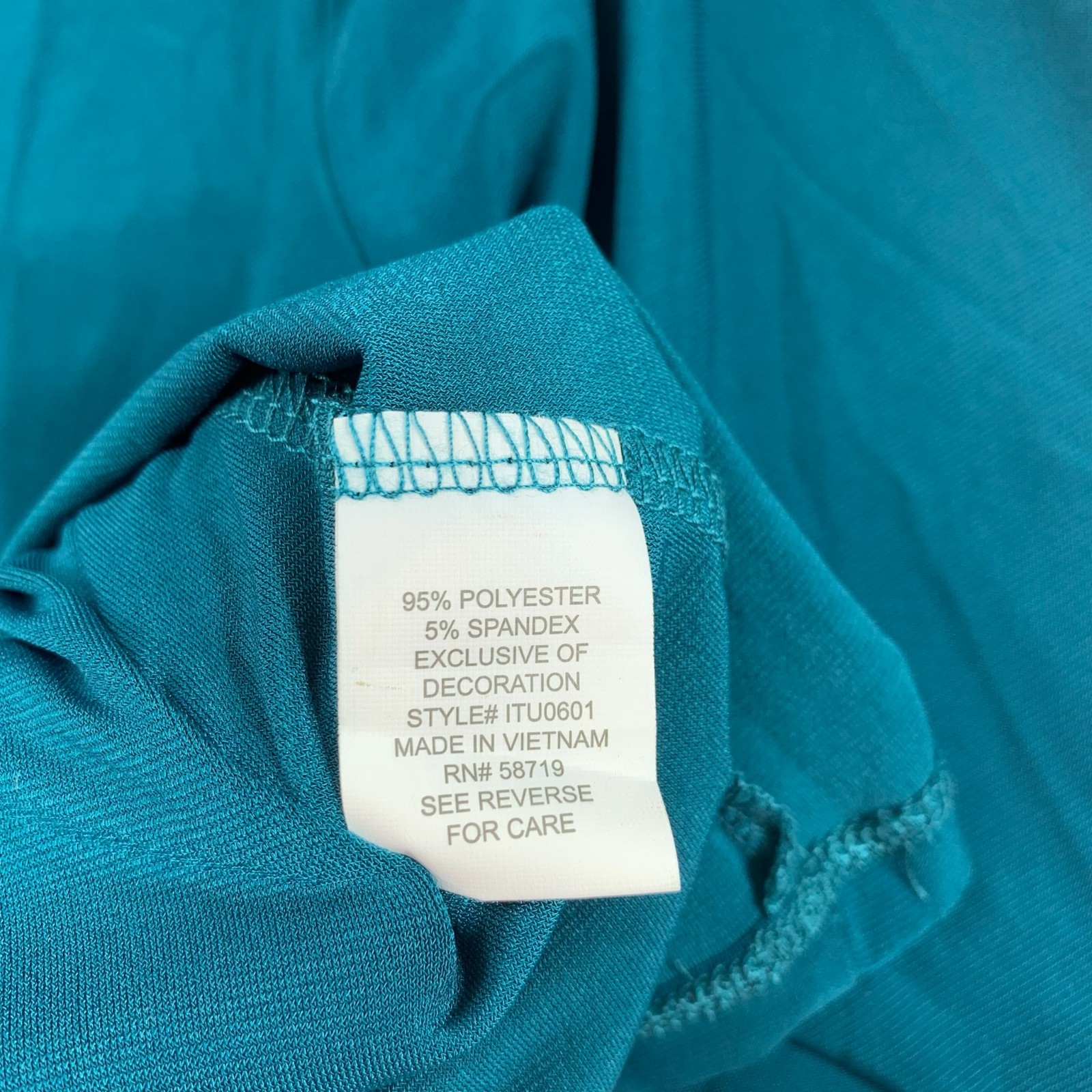 NY Collection Blouse Womens Size Large Petite Blue 3/4 Sleeve Vneck Stretch New