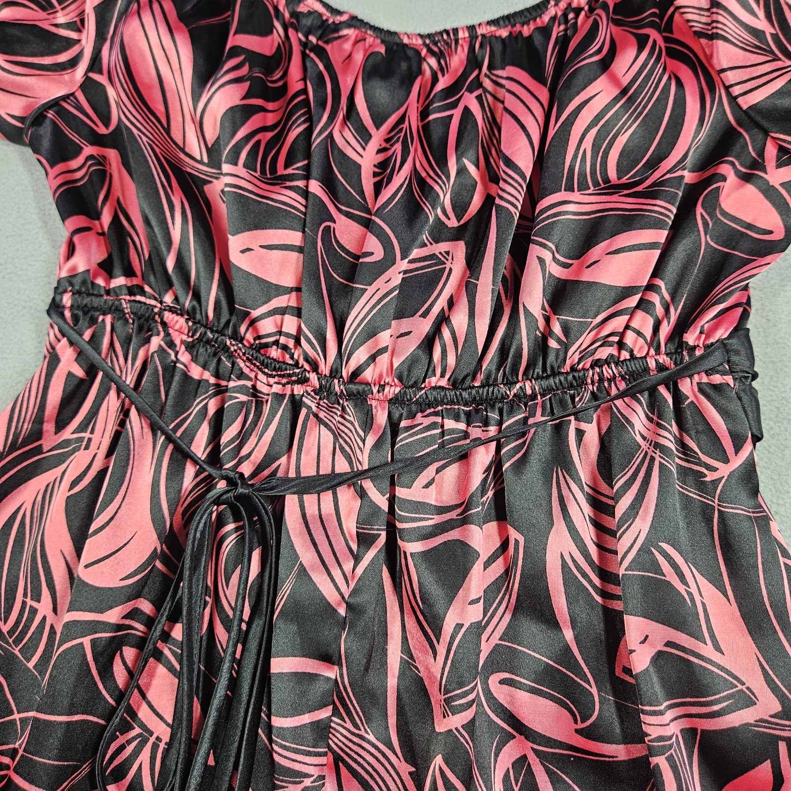 Y2K BCX Babydoll Top Womens S Satin Tie Back Dark Fairy Whimsigoth Romantic