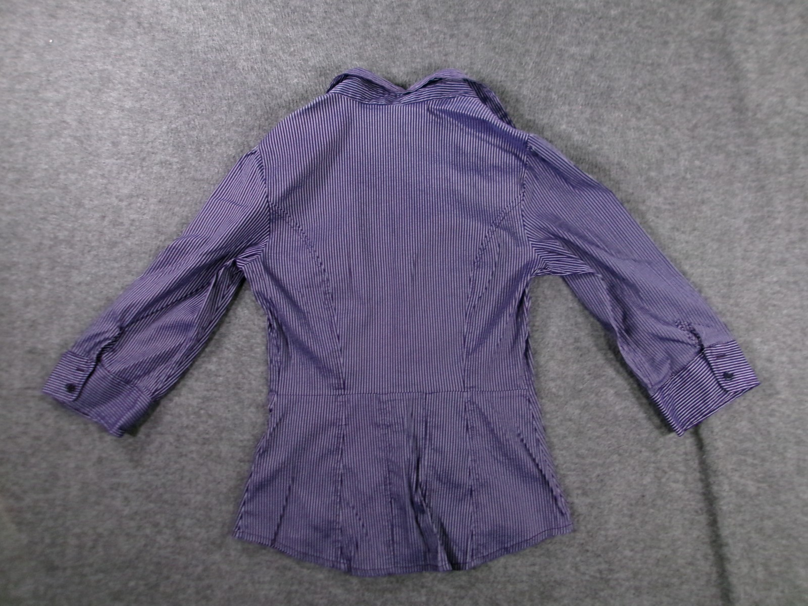 HM Top Woman 8 Purple Striped Base Layer Capsule Office Causal Preppy Day Basic