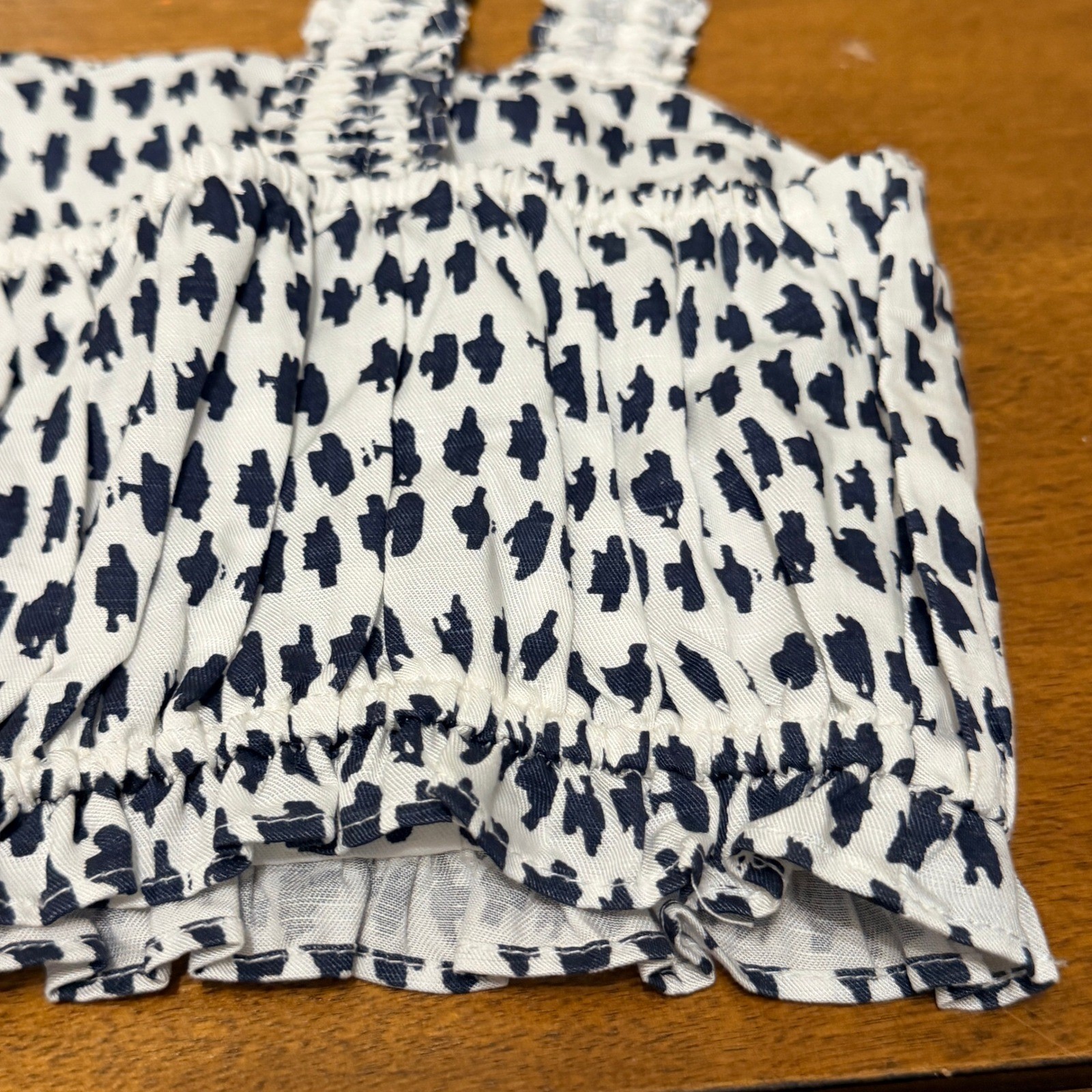 Anthropologie Sophie Rue Indy Ruched Crop Top Womens Small Blue White – NEW